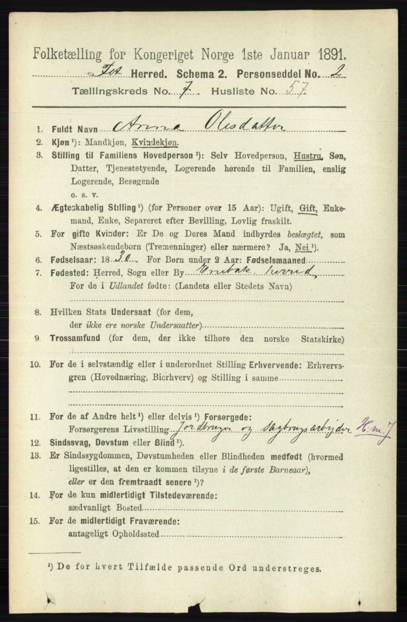 RA, 1891 census for 0227 Fet, 1891, p. 2769