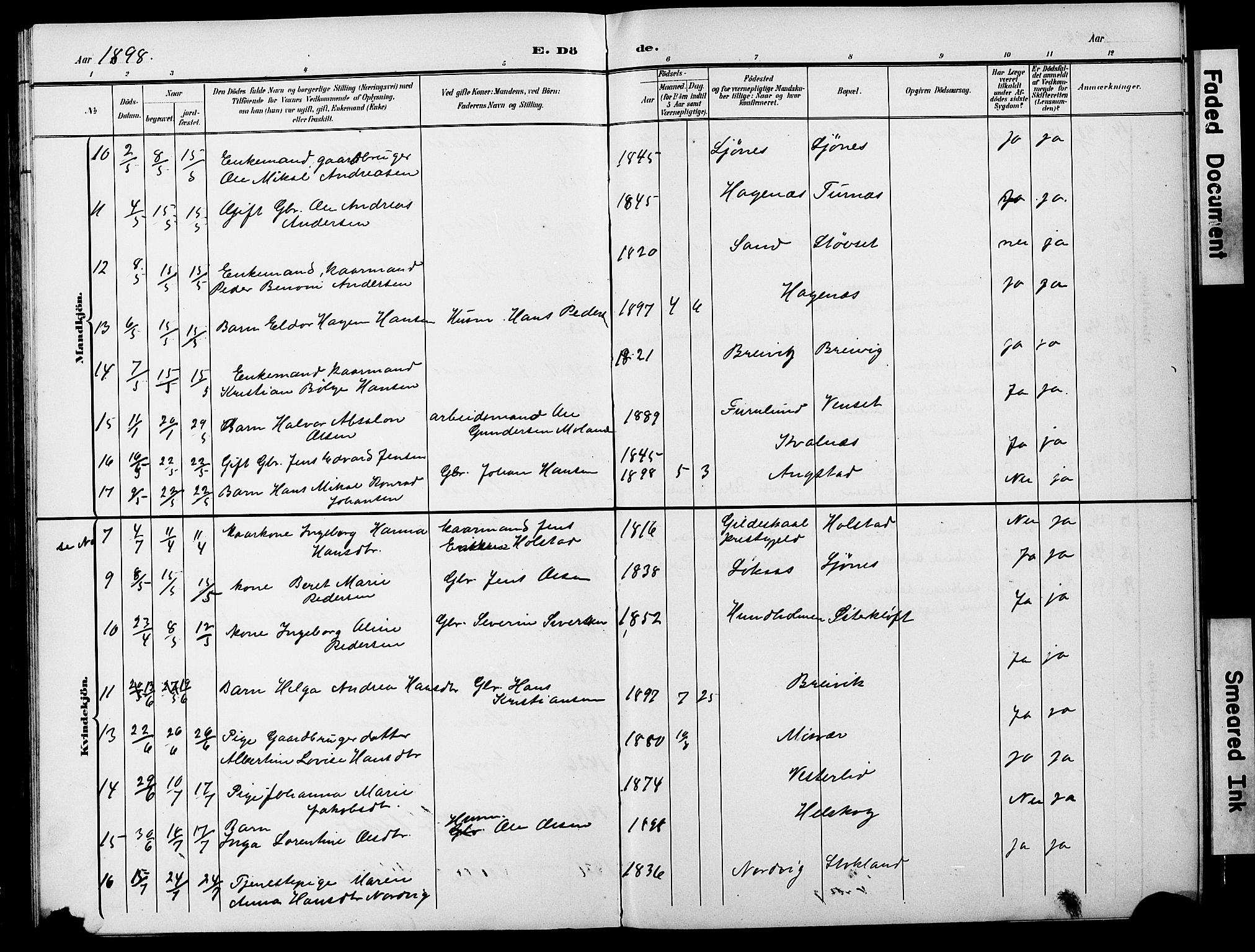 Ministerialprotokoller, klokkerbøker og fødselsregistre - Nordland, AV/SAT-A-1459/852/L0755: Parish register (copy) no. 852C06, 1895-1902