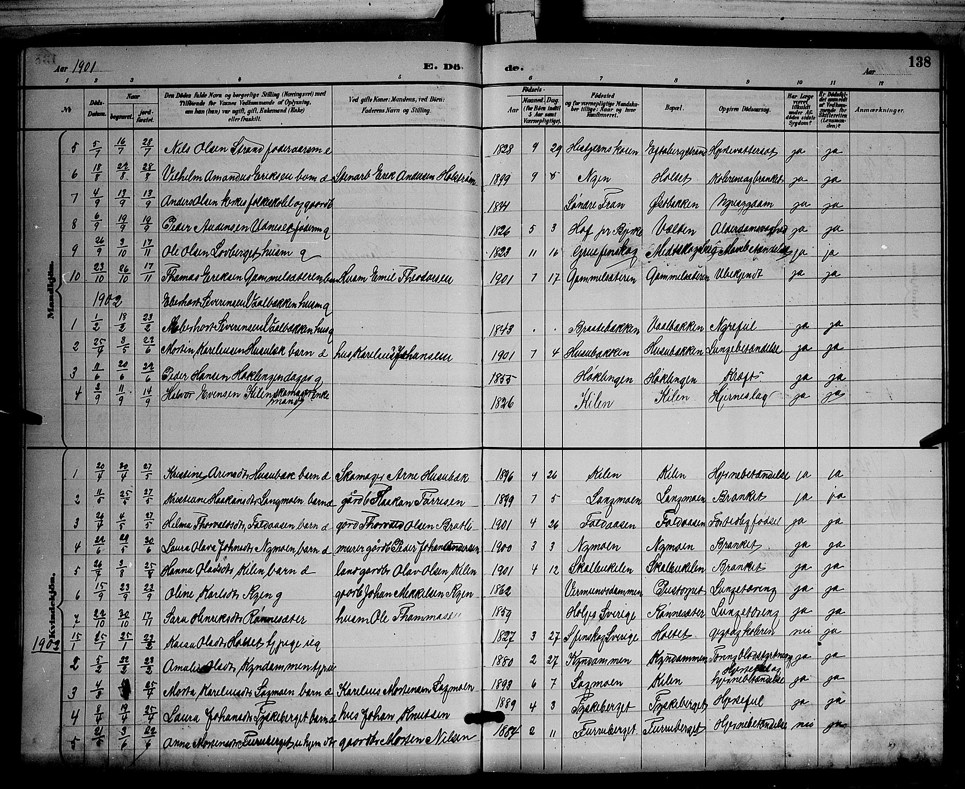 Åsnes prestekontor, AV/SAH-PREST-042/H/Ha/Hab/L0003: Parish register (copy) no. 3, 1890-1902, p. 138