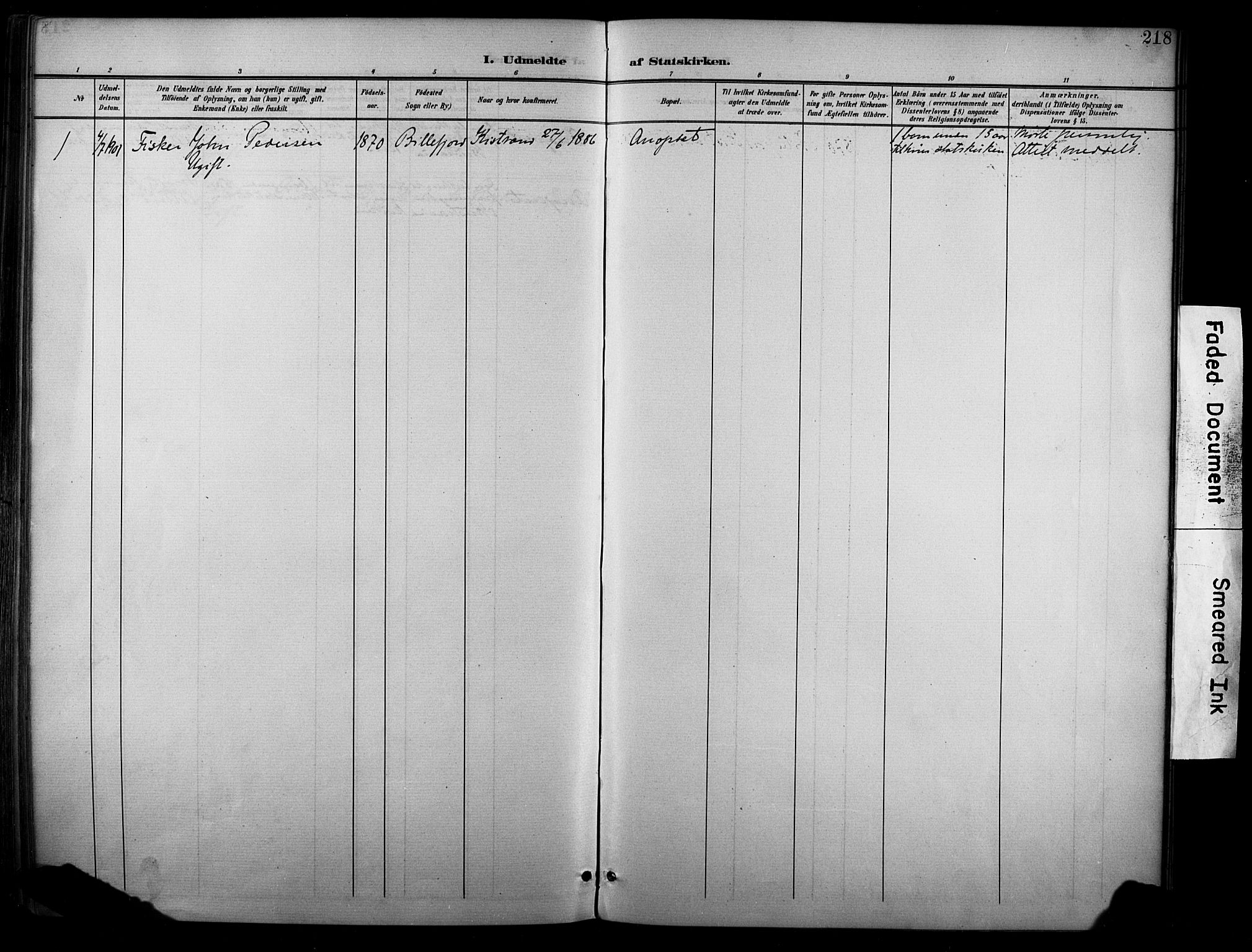 Kistrand/Porsanger sokneprestembete, AV/SATØ-S-1351/H/Ha/L0013.kirke: Parish register (official) no. 13, 1899-1907, p. 218