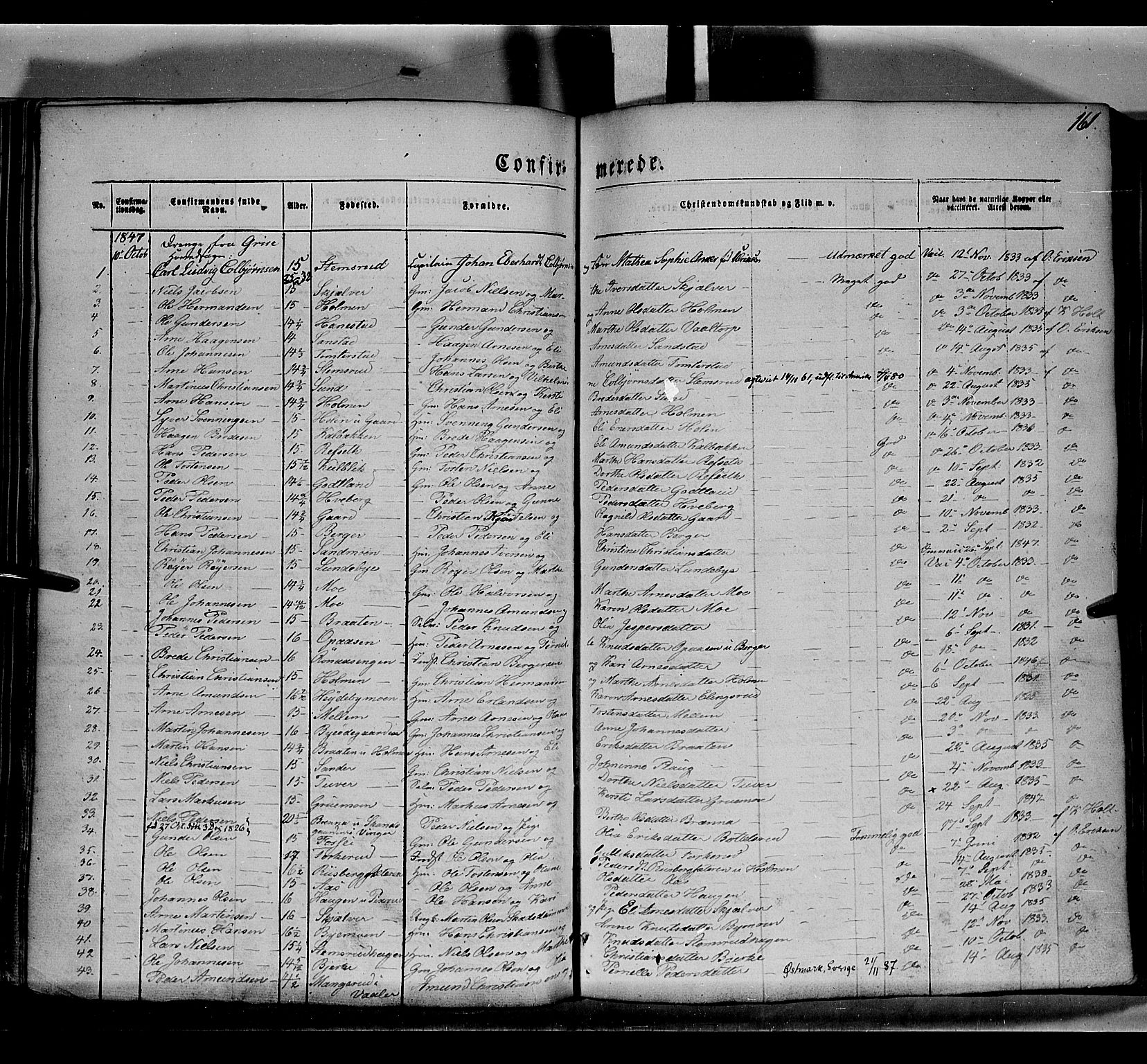 Grue prestekontor, AV/SAH-PREST-036/H/Ha/Haa/L0008: Parish register (official) no. 8, 1847-1858, p. 161