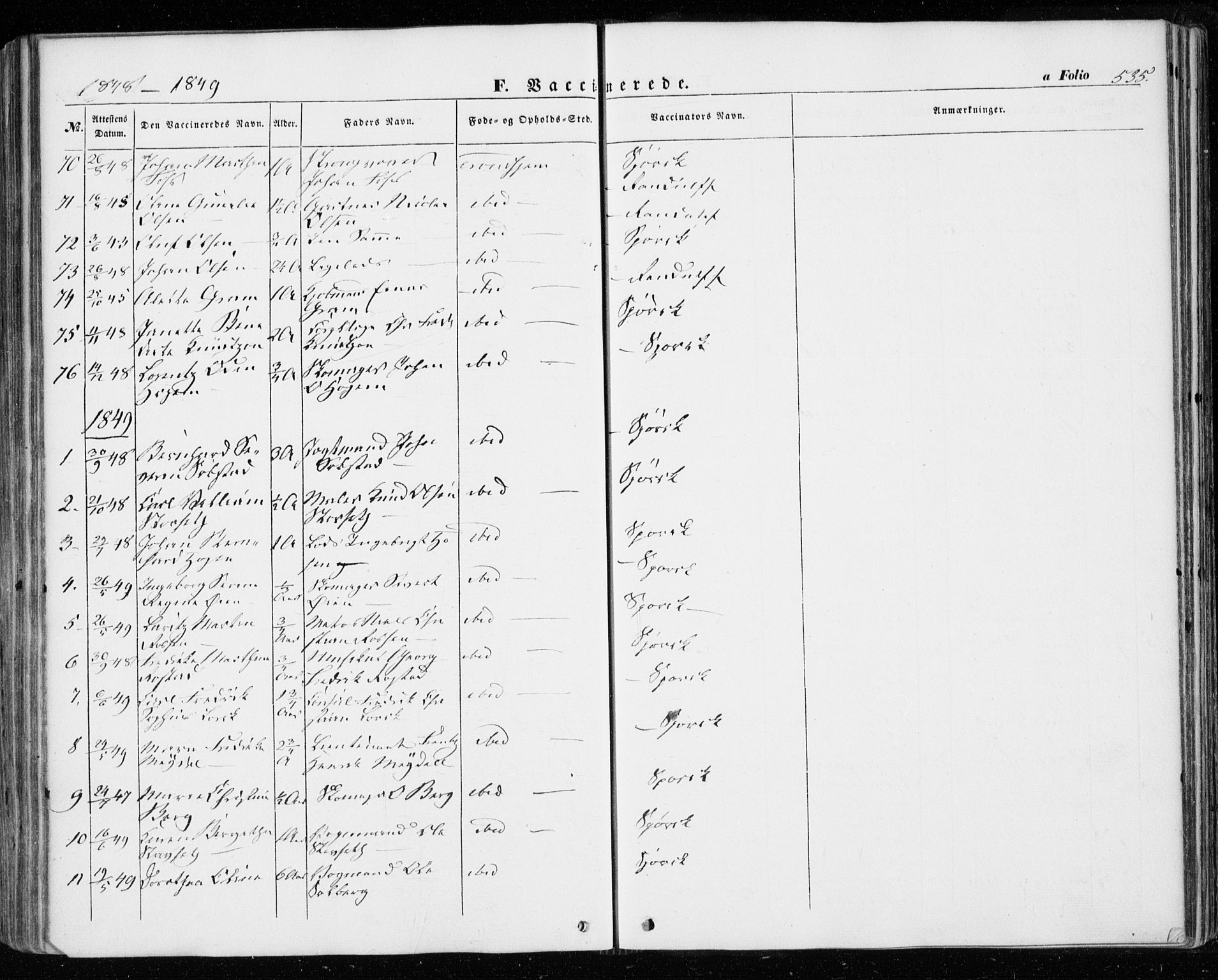 Ministerialprotokoller, klokkerbøker og fødselsregistre - Sør-Trøndelag, SAT/A-1456/601/L0051: Parish register (official) no. 601A19, 1848-1857, p. 535