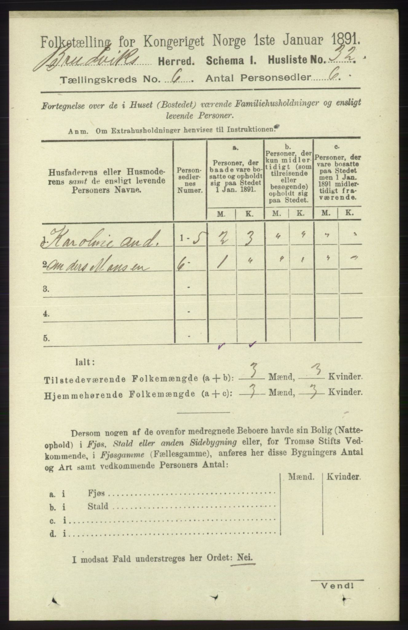 RA, 1891 census for 1251 Bruvik, 1891, p. 1759