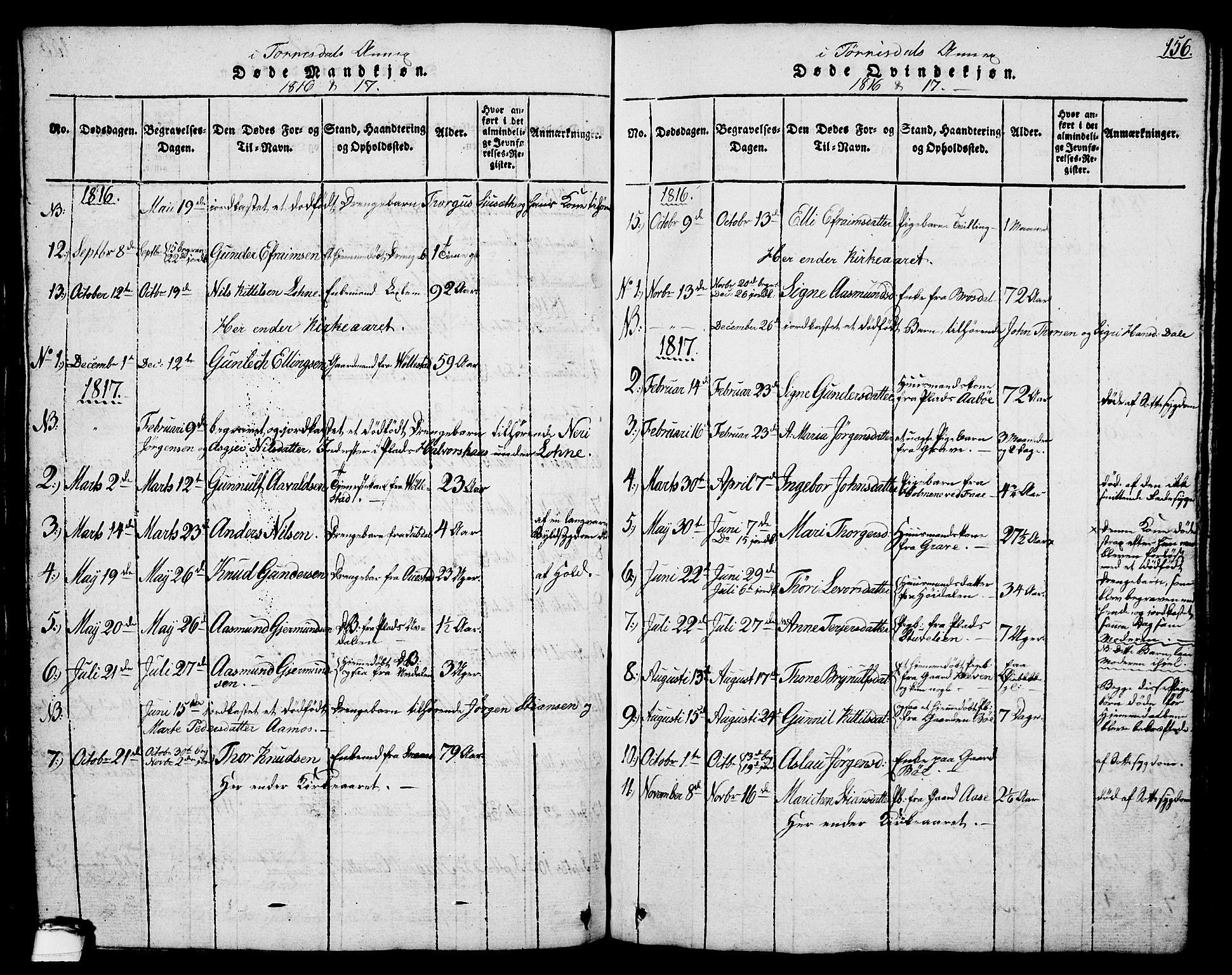 Drangedal kirkebøker, SAKO/A-258/G/Ga/L0001: Parish register (copy) no. I 1 /2, 1814-1856, p. 156