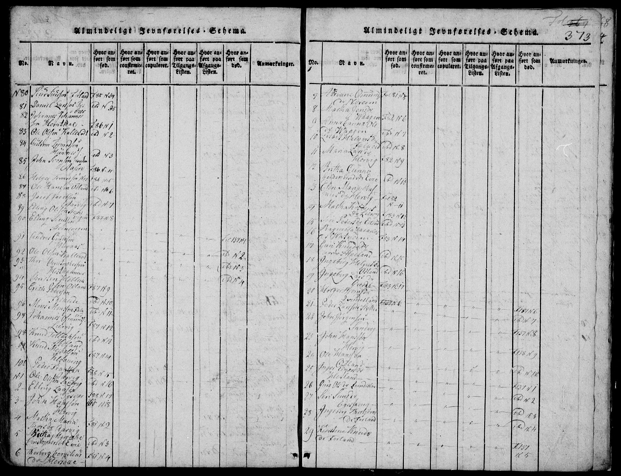 Skjold sokneprestkontor, AV/SAST-A-101847/H/Ha/Hab/L0002: Parish register (copy) no. B 2 /1, 1815-1830, p. 373