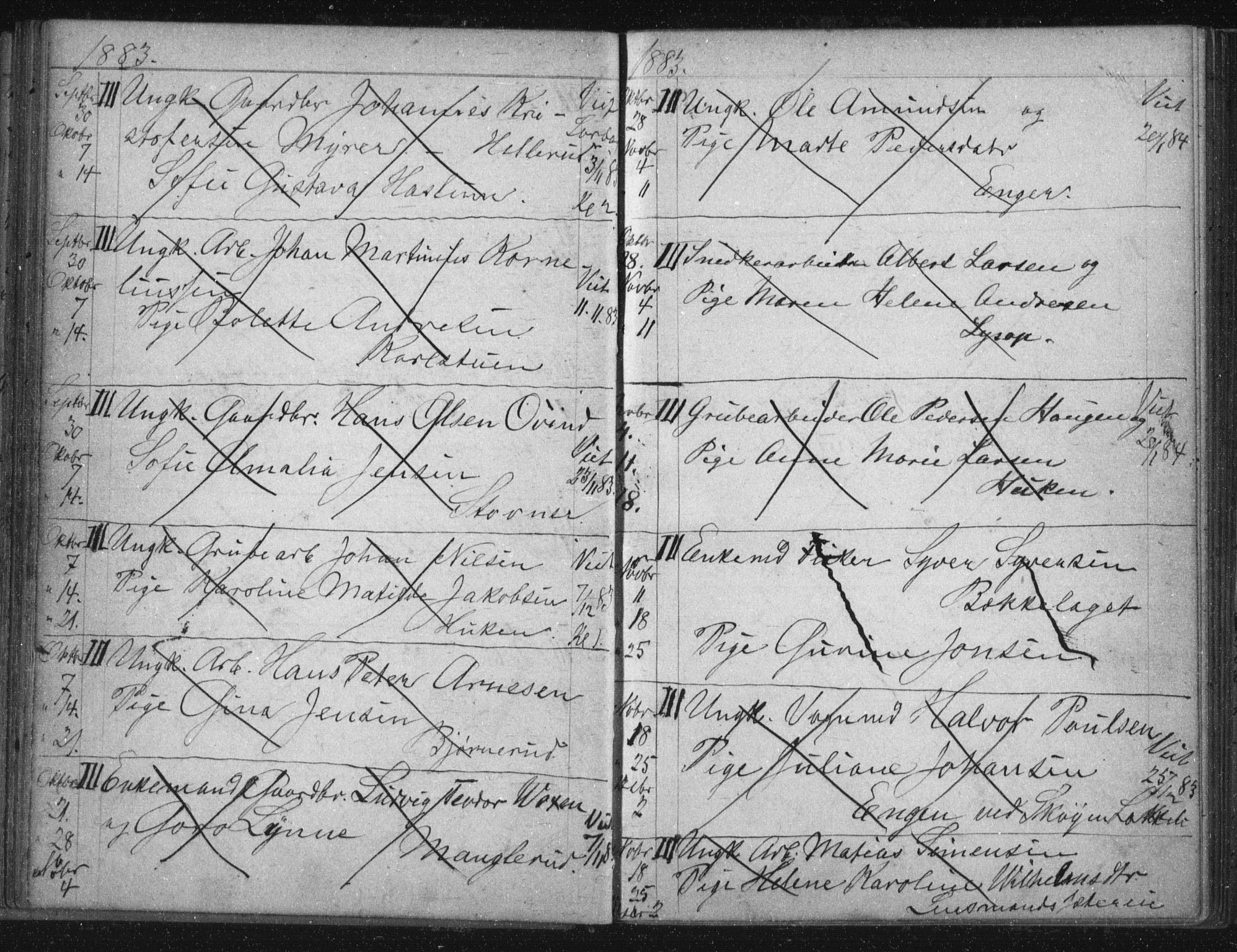 Østre Aker prestekontor Kirkebøker, SAO/A-10840/H/Ha/L0005: Banns register no. I 5, 1879-1899