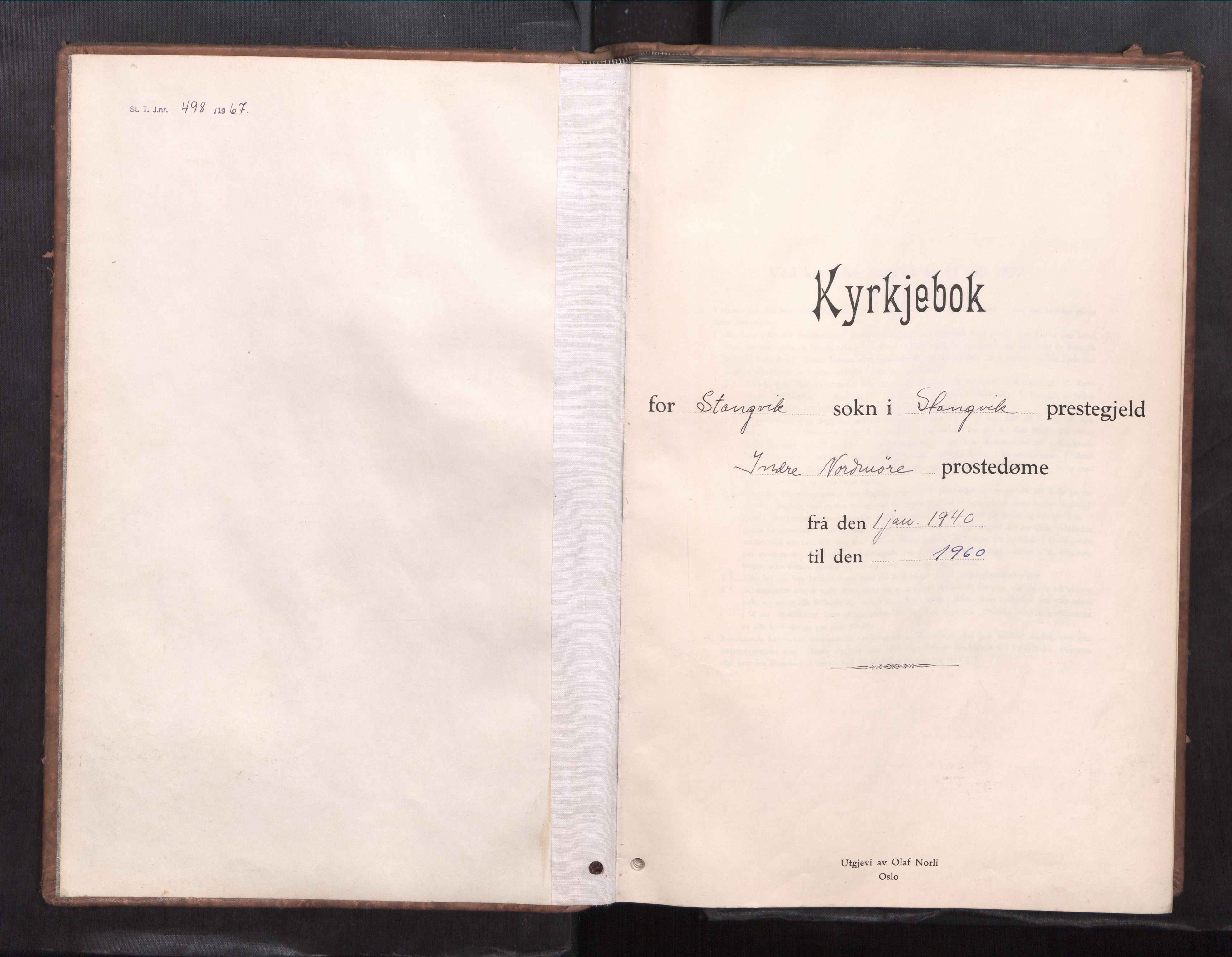 Ministerialprotokoller, klokkerbøker og fødselsregistre - Møre og Romsdal, SAT/A-1454/592/L1032: Parish register (copy) no. 592---, 1940-1960
