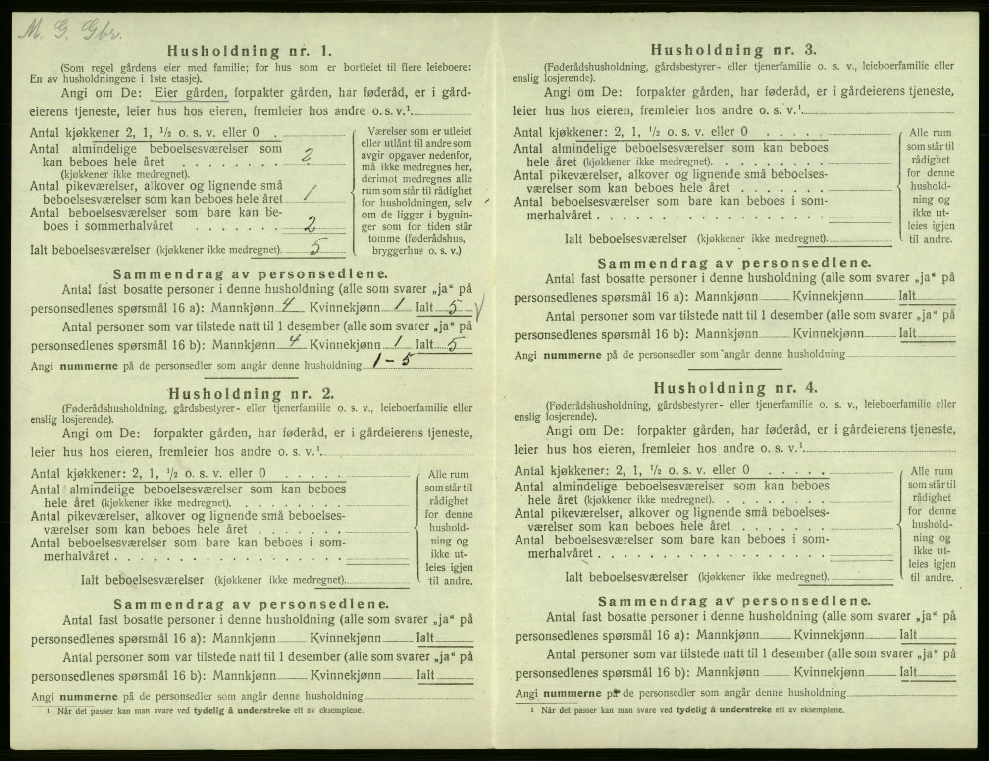 SAB, 1920 census for Jondal, 1920, p. 54