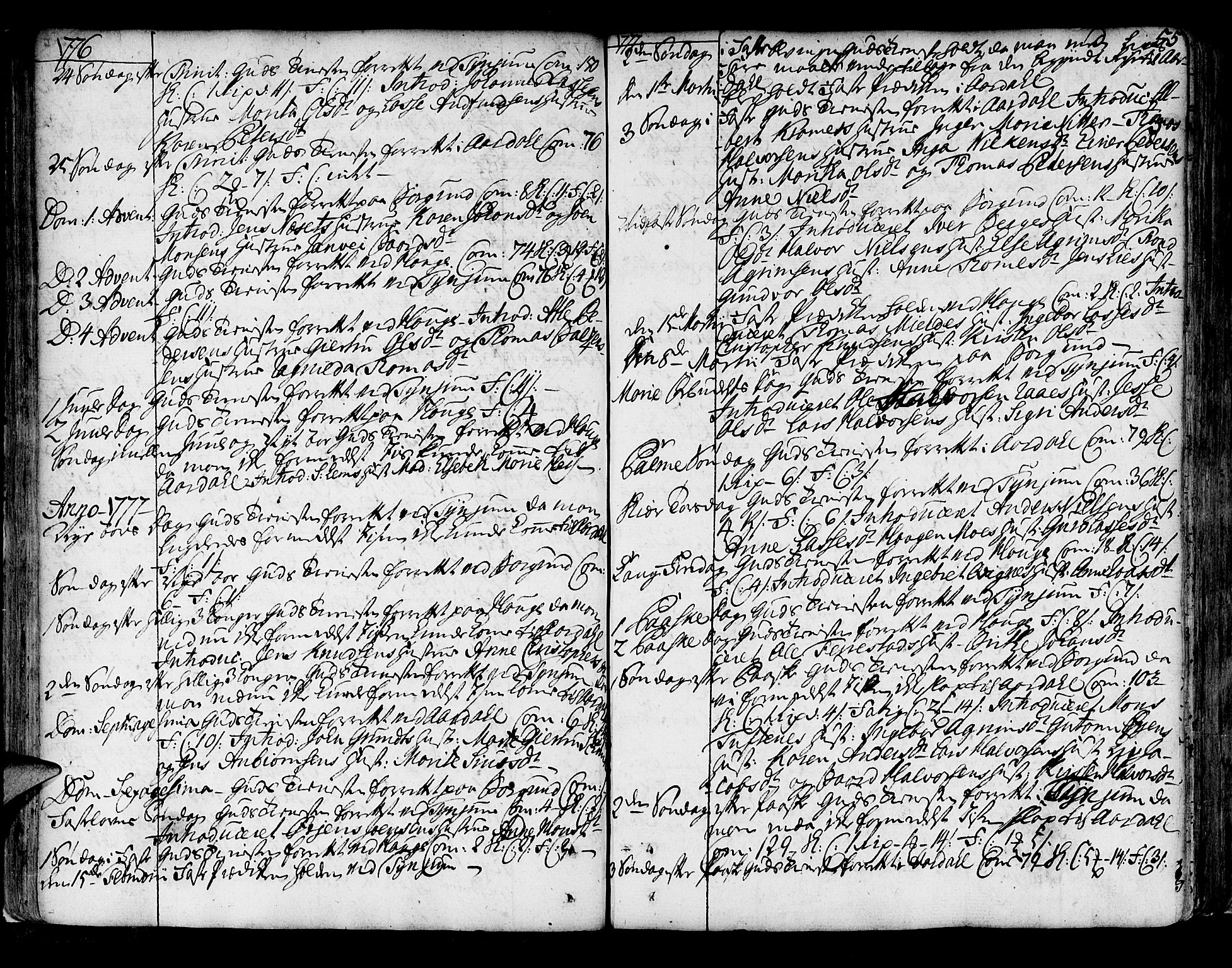 Lærdal sokneprestembete, SAB/A-81201: Parish register (official) no. A 2, 1752-1782, p. 55