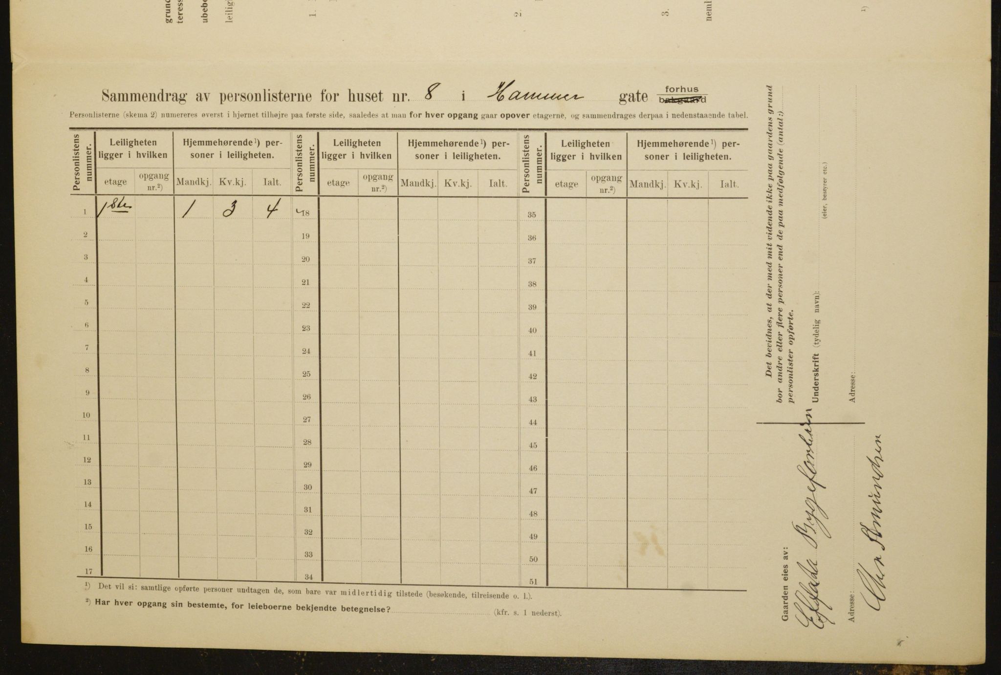 OBA, Municipal Census 1910 for Kristiania, 1910, p. 32213