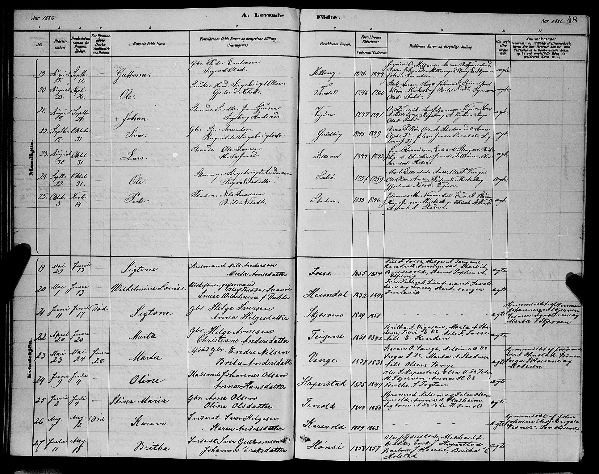 Vik sokneprestembete, AV/SAB-A-81501/H/Hab/Haba/L0003: Parish register (copy) no. A 3, 1878-1894, p. 48