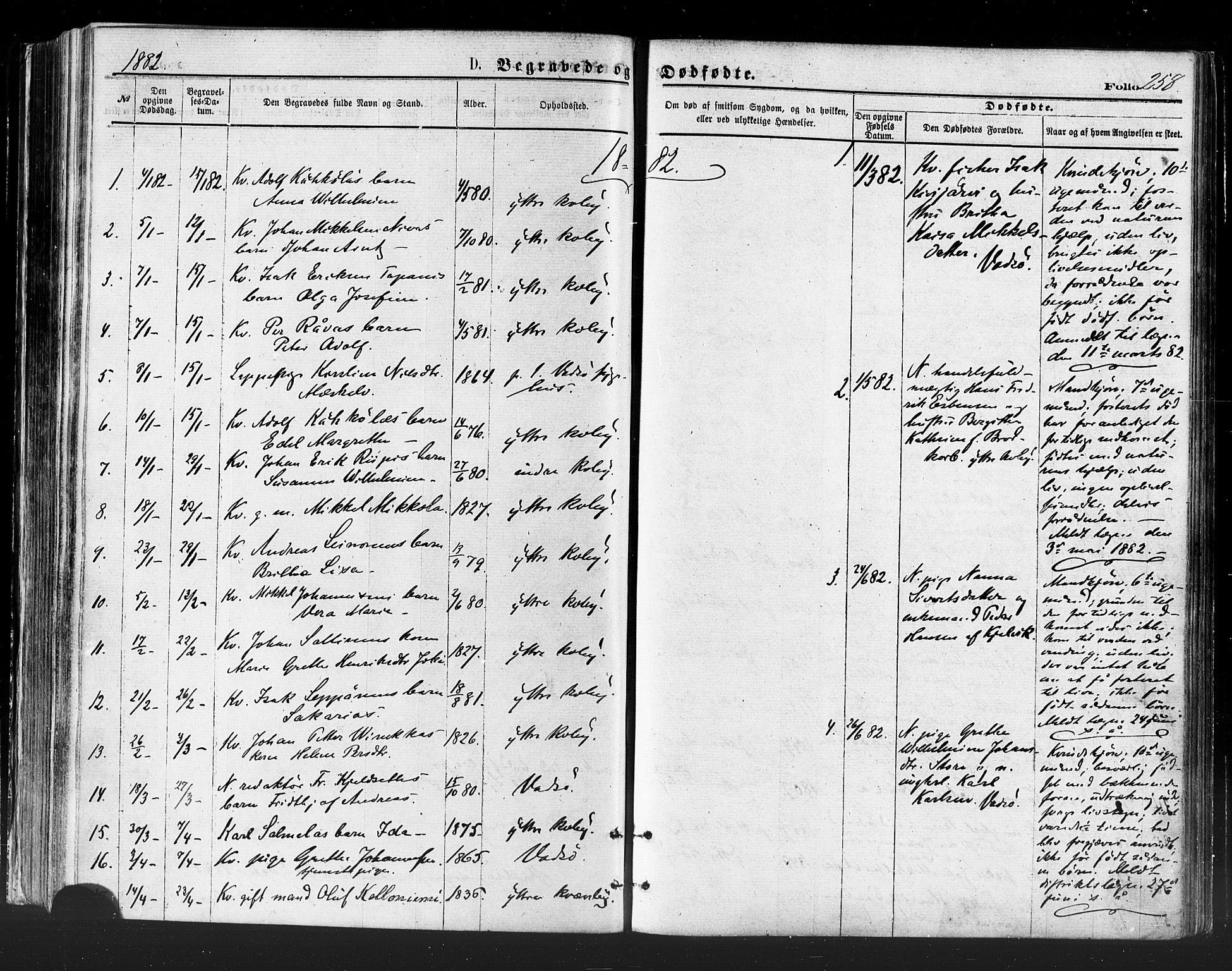 Vadsø sokneprestkontor, SATØ/S-1325/H/Ha/L0005kirke: Parish register (official) no. 5, 1873-1884, p. 258