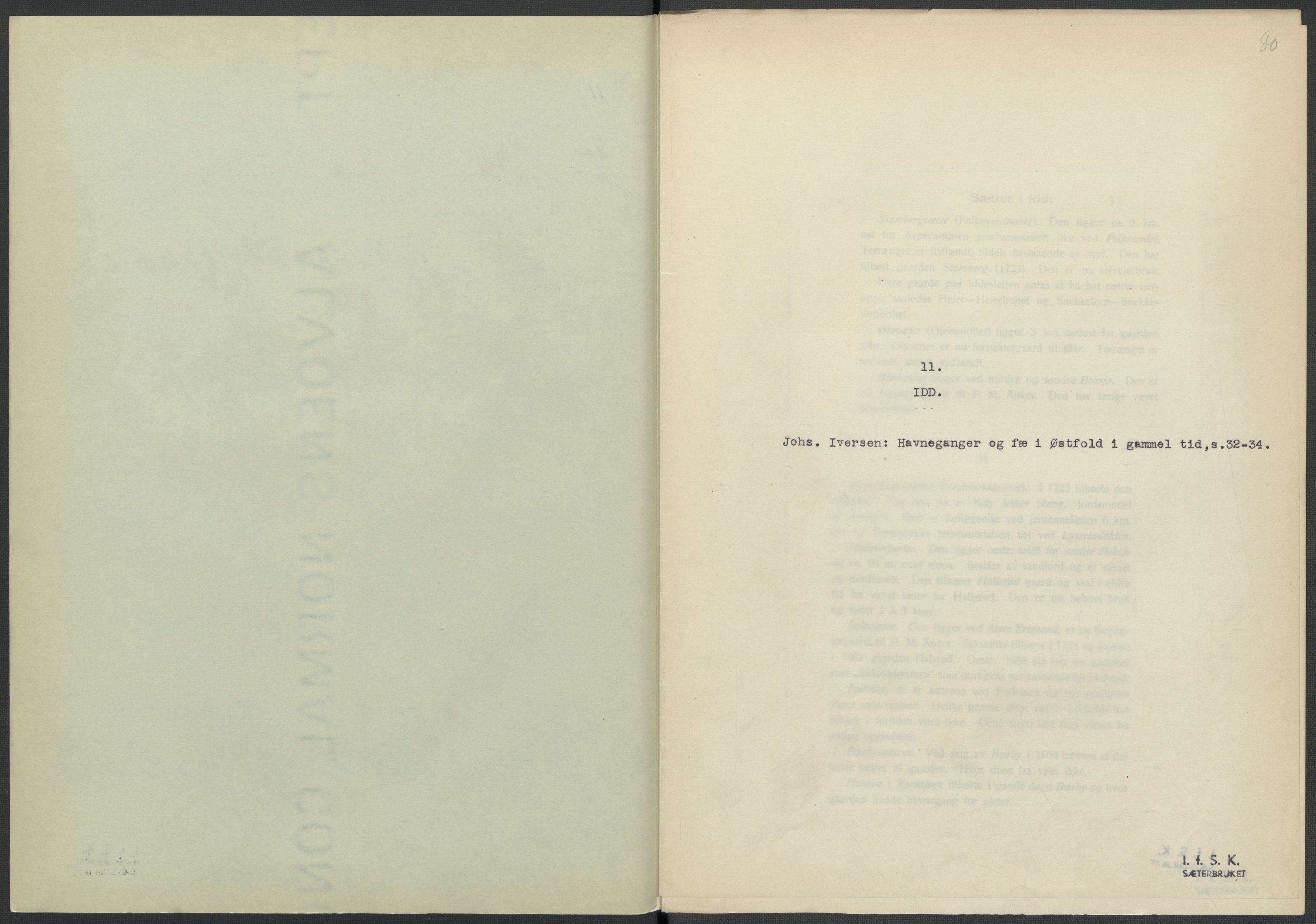 Instituttet for sammenlignende kulturforskning, RA/PA-0424/F/Fc/L0002/0001: Eske B2: / Østfold (perm I), 1932-1935, p. 80