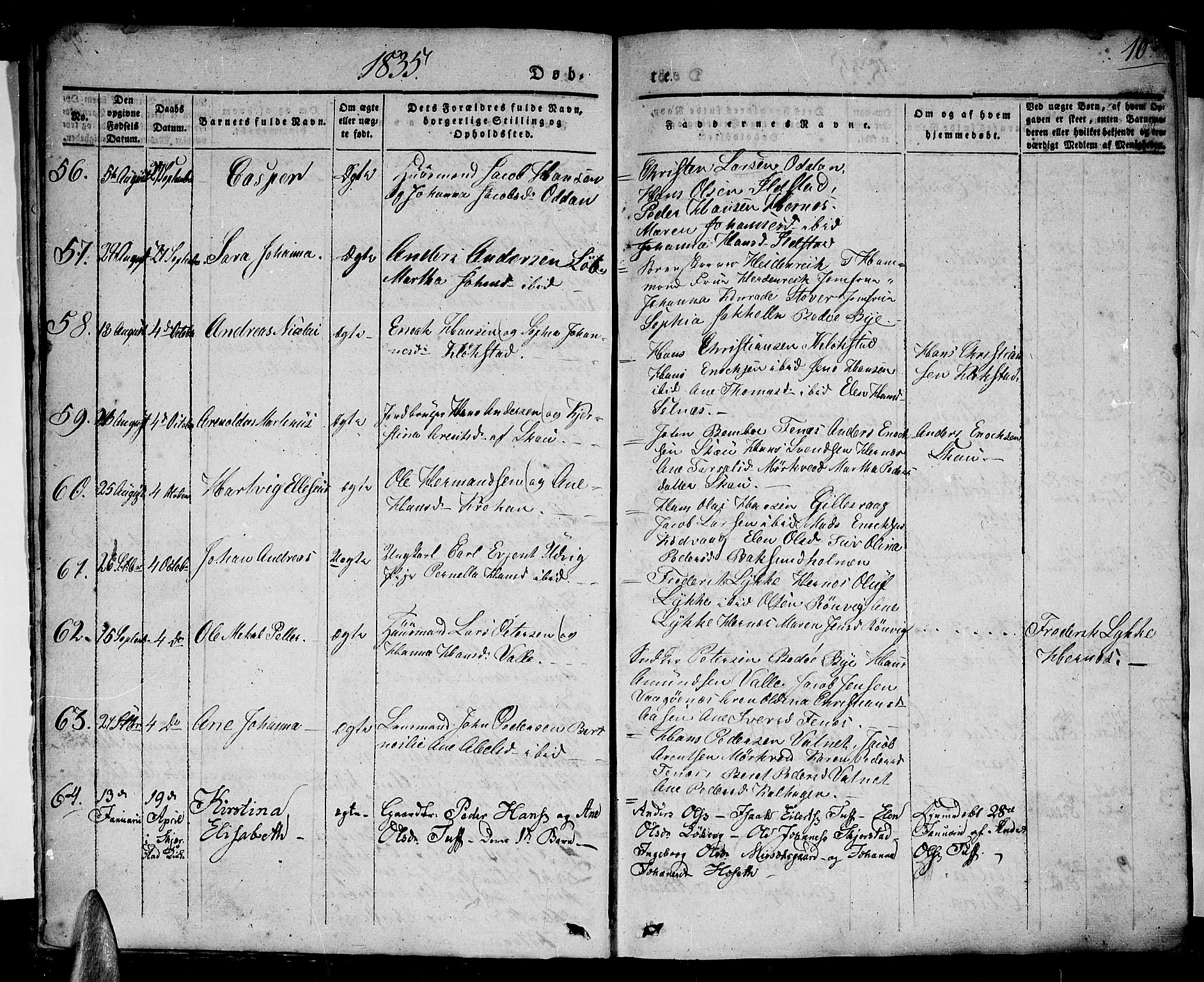 Ministerialprotokoller, klokkerbøker og fødselsregistre - Nordland, SAT/A-1459/801/L0006: Parish register (official) no. 801A06, 1834-1845, p. 10