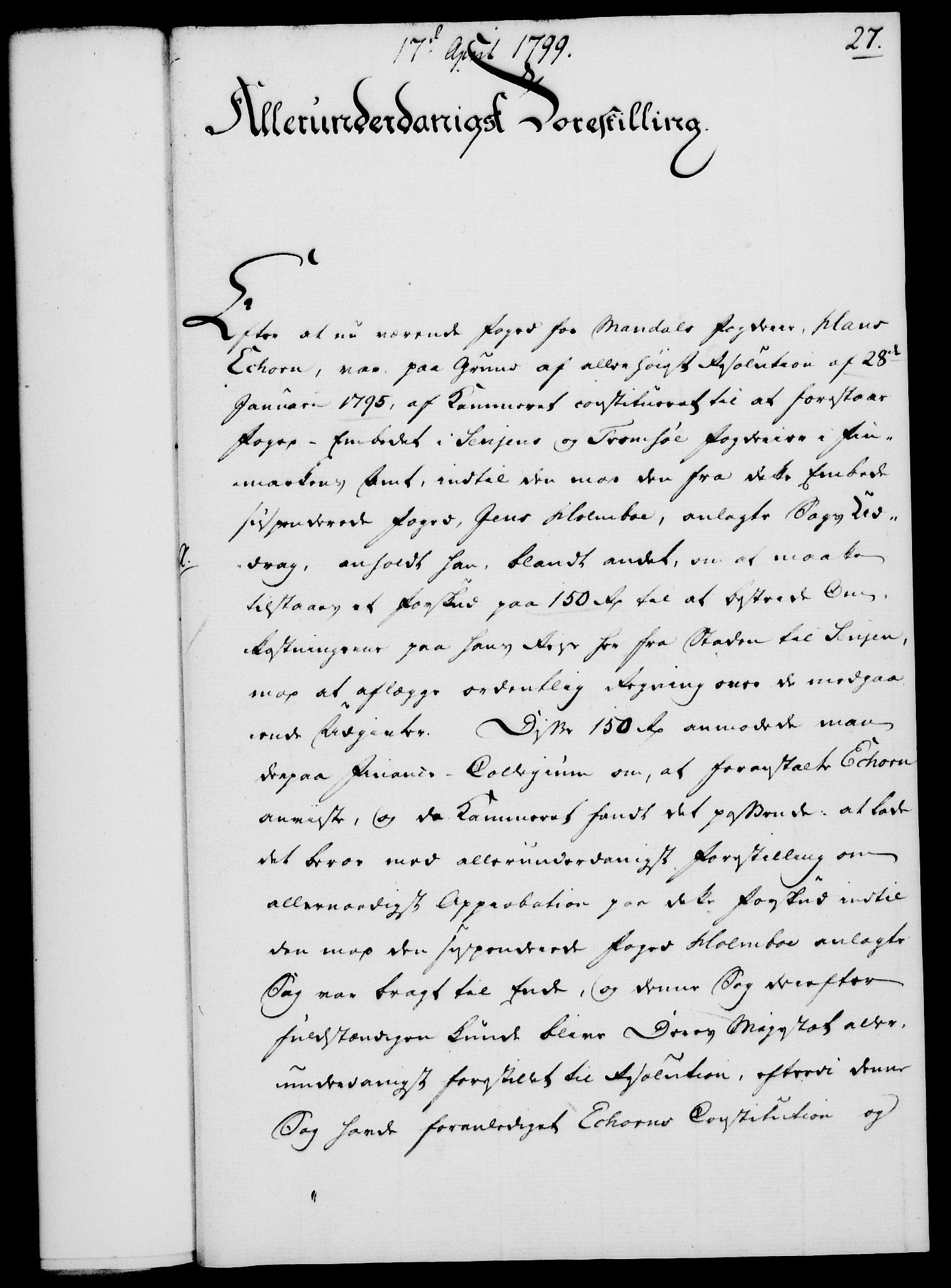 Rentekammeret, Kammerkanselliet, RA/EA-3111/G/Gf/Gfa/L0081: Norsk relasjons- og resolusjonsprotokoll (merket RK 52.81), 1799, p. 181