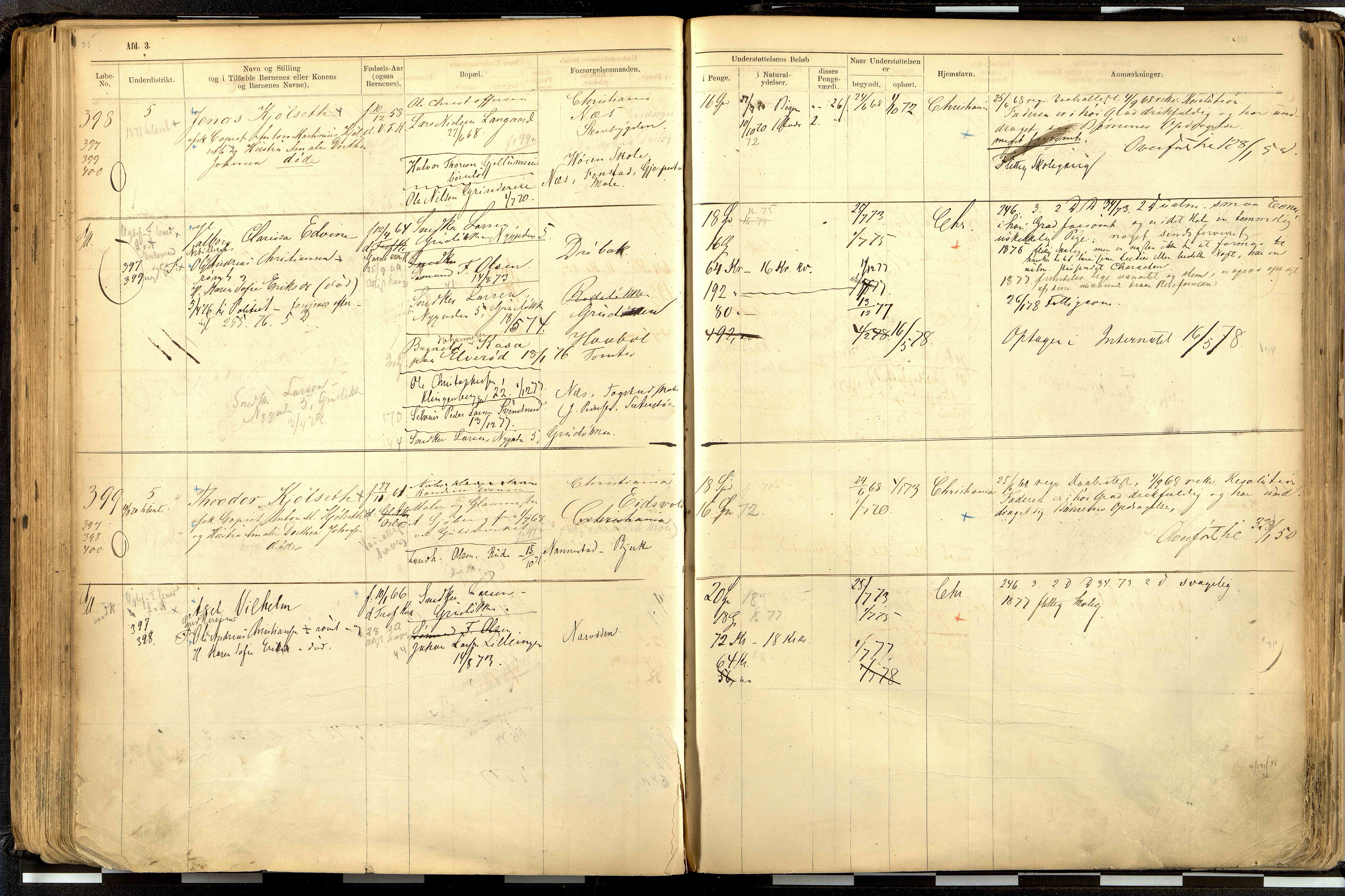Fattigvesenet, OBA/A-20045/H/Hd/L0001: Manntallsprotokoll. Mnr. 1-644, 1865-1879, p. 202