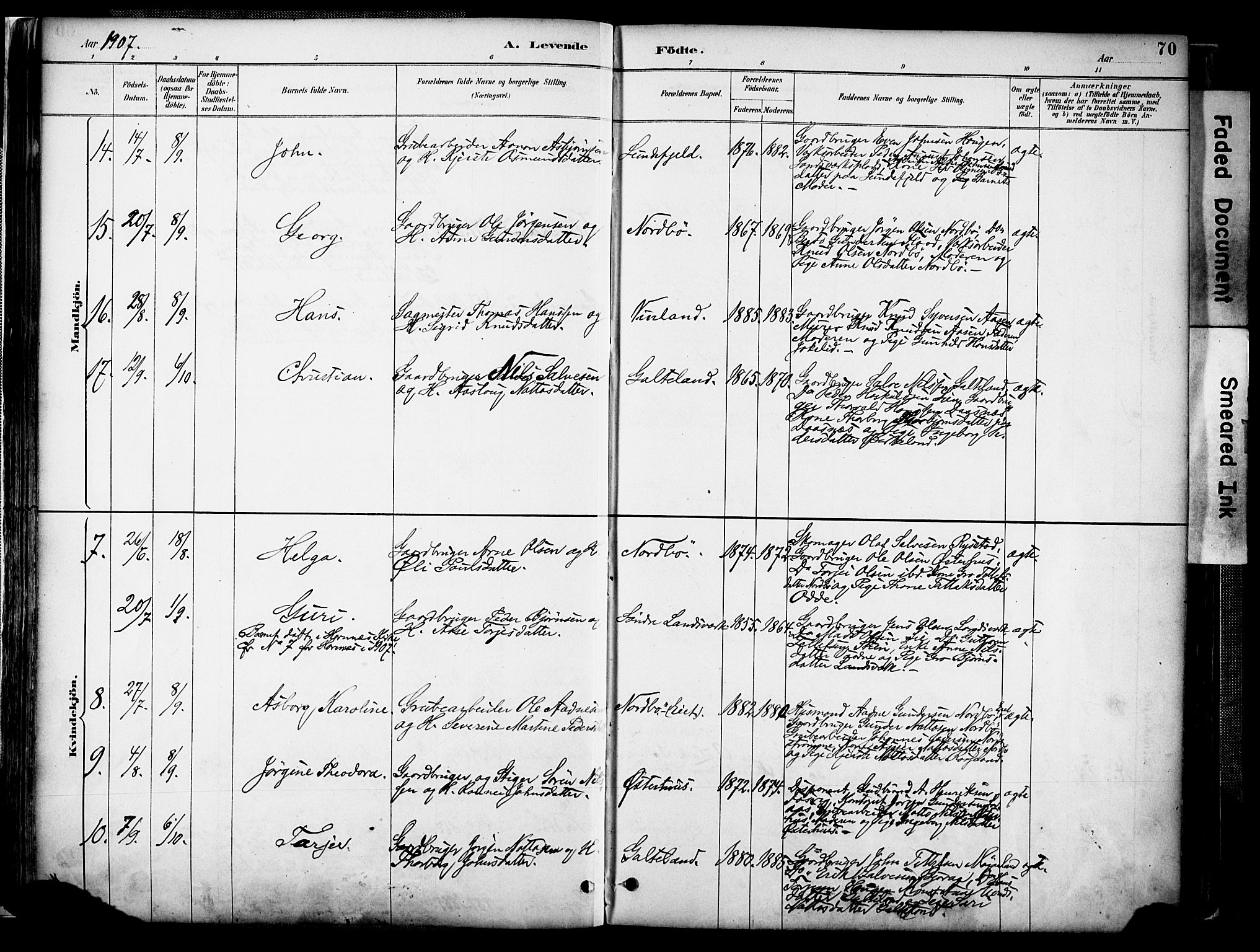 Evje sokneprestkontor, AV/SAK-1111-0008/F/Fa/Faa/L0007: Parish register (official) no. A 7, 1884-1909, p. 70