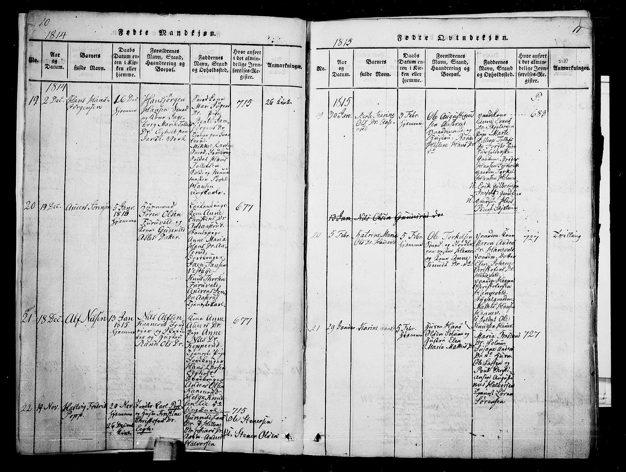Skoger kirkebøker, SAKO/A-59/G/Ga/L0001: Parish register (copy) no. I 1, 1814-1845, p. 10-11