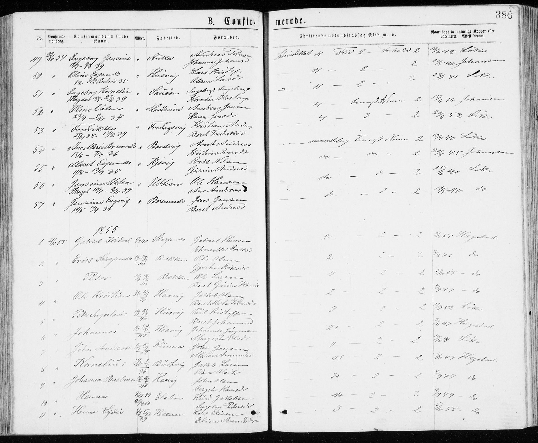 Ministerialprotokoller, klokkerbøker og fødselsregistre - Sør-Trøndelag, SAT/A-1456/640/L0576: Parish register (official) no. 640A01, 1846-1876, p. 386