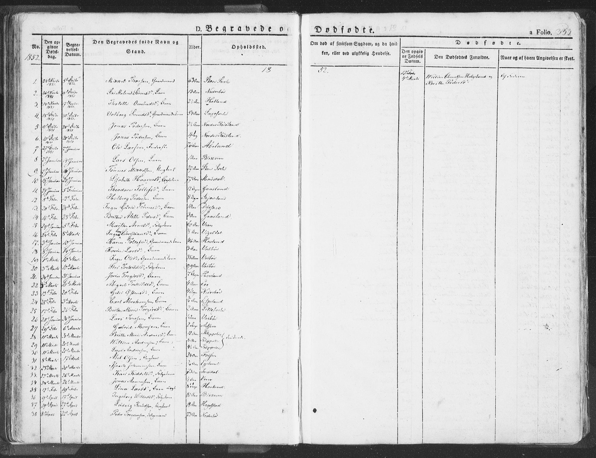 Helleland sokneprestkontor, SAST/A-101810: Parish register (official) no. A 6.2, 1834-1863, p. 353