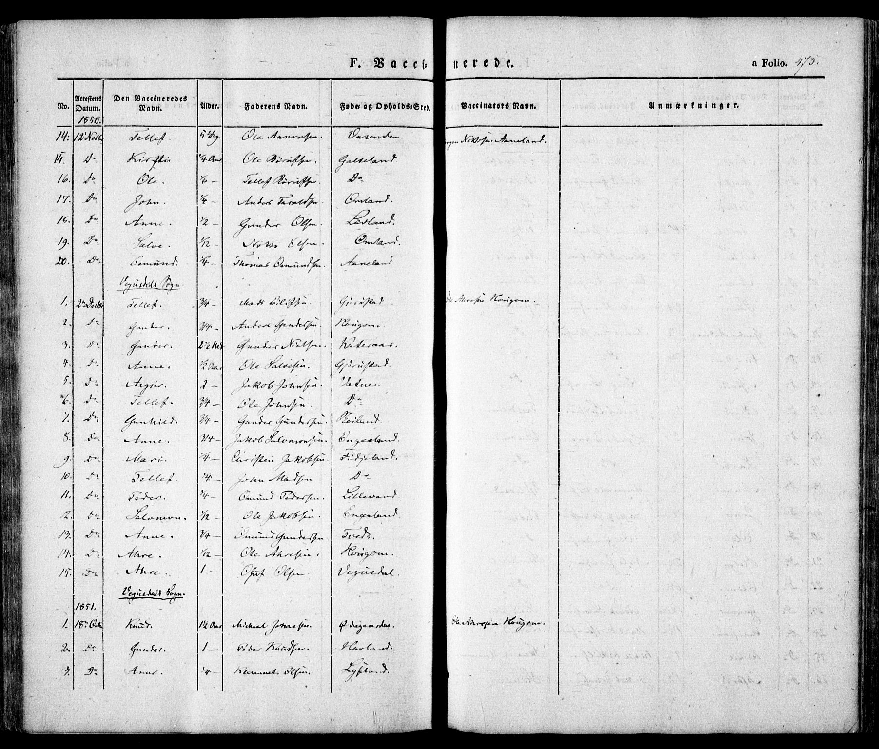 Evje sokneprestkontor, SAK/1111-0008/F/Fa/Faa/L0005: Parish register (official) no. A 5, 1843-1865, p. 475