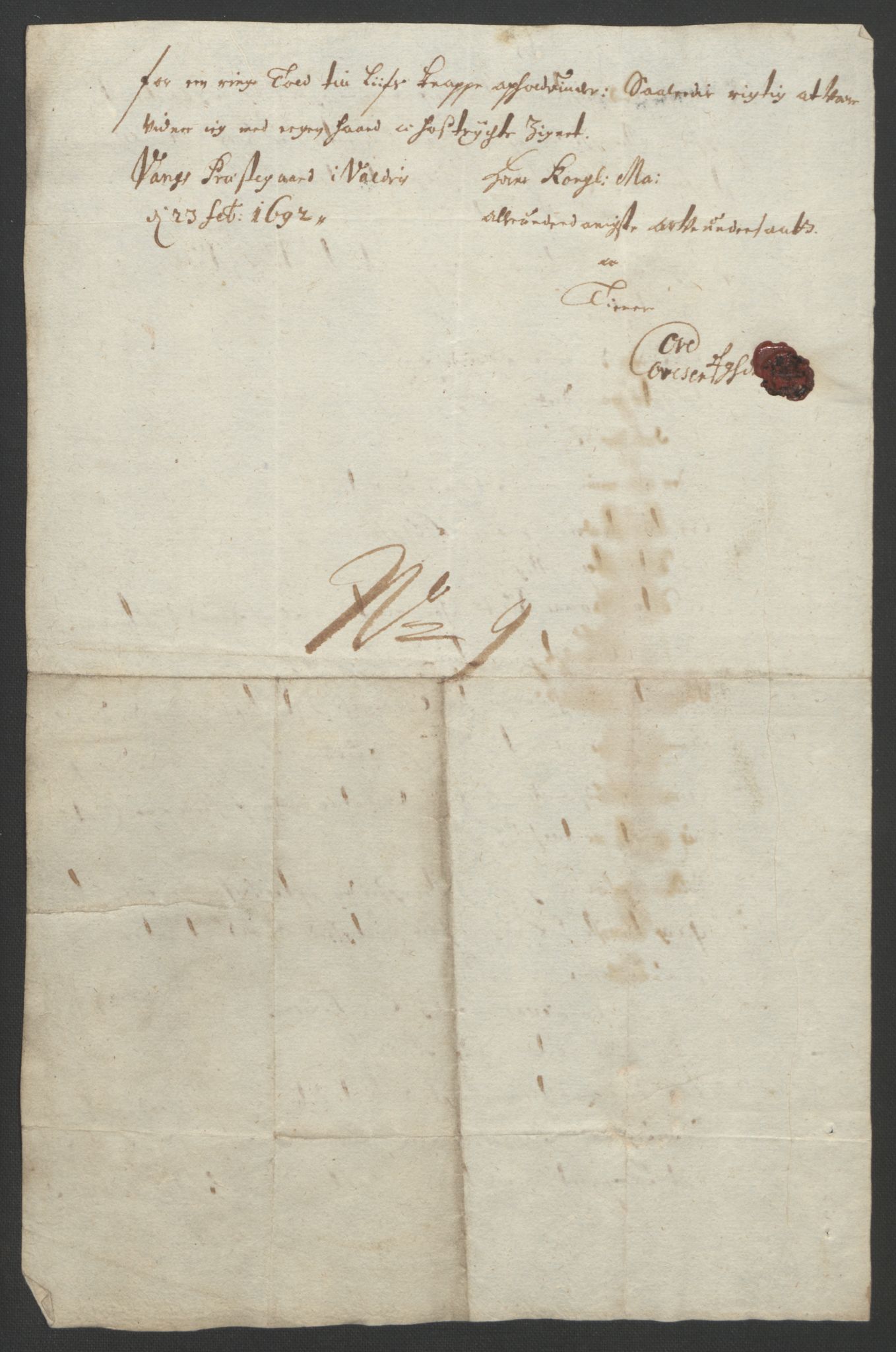 Rentekammeret inntil 1814, Reviderte regnskaper, Fogderegnskap, AV/RA-EA-4092/R18/L1291: Fogderegnskap Hadeland, Toten og Valdres, 1692, p. 134