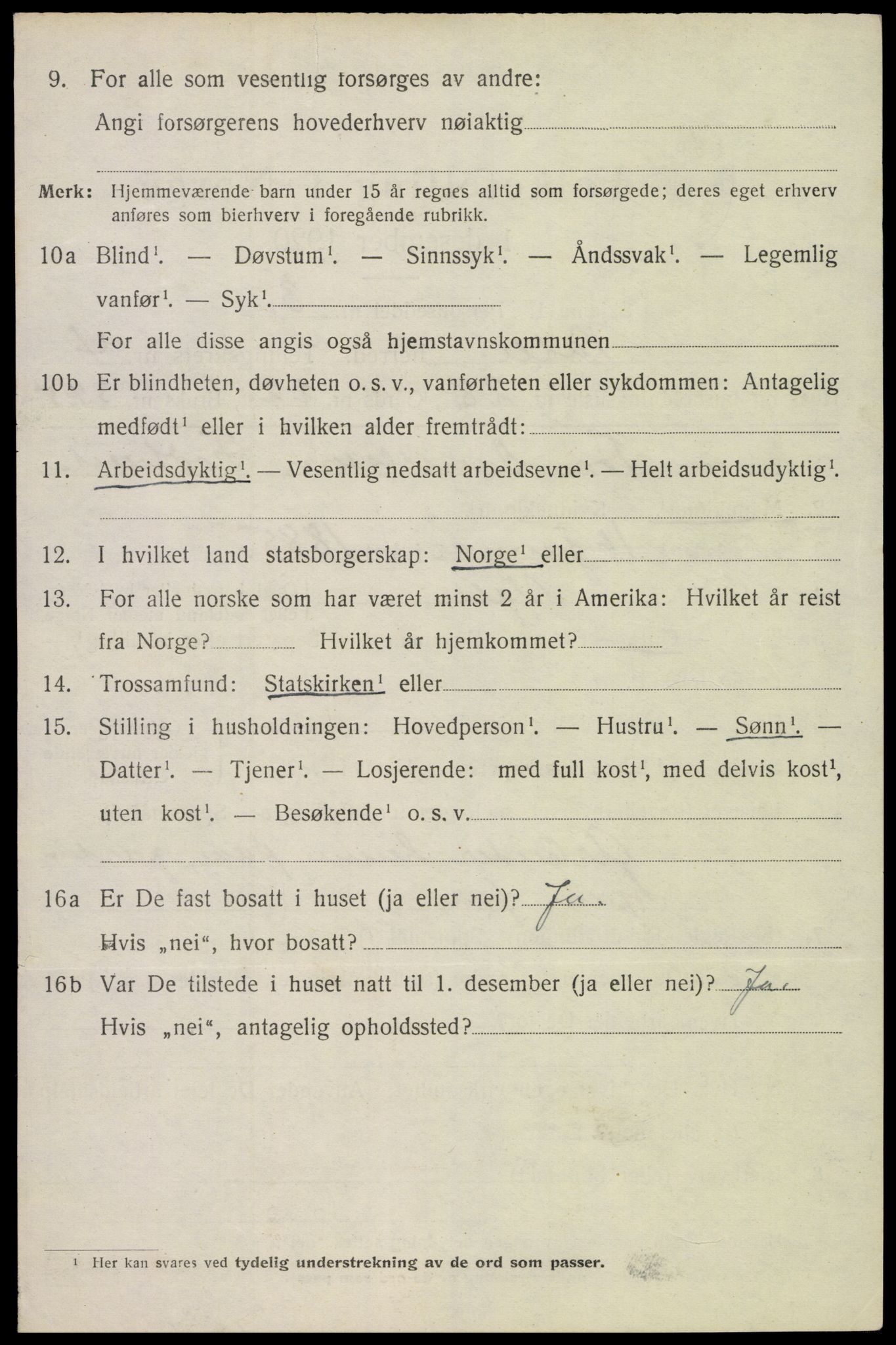 SAK, 1920 census for Valle, 1920, p. 2324