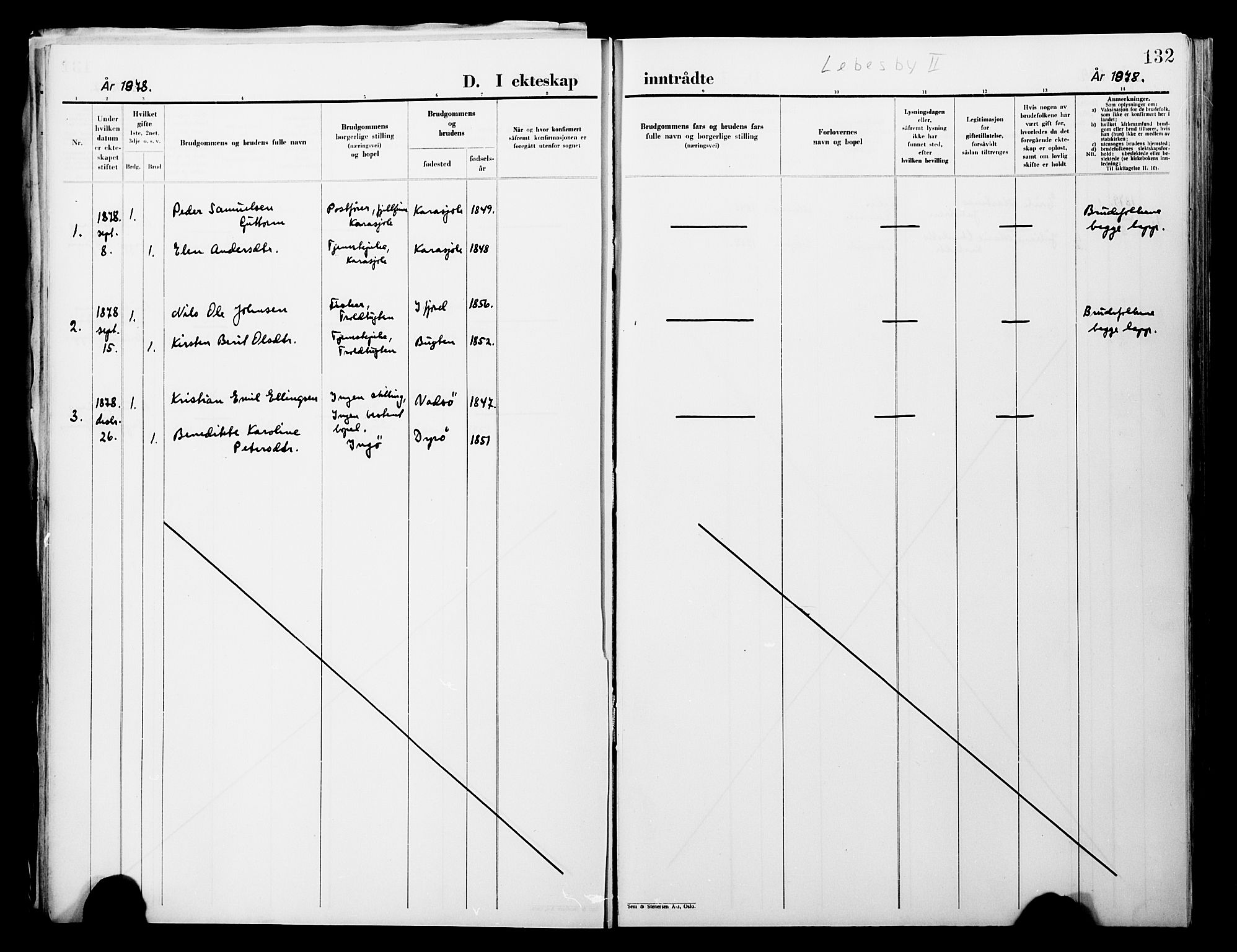 Lebesby sokneprestkontor, SATØ/S-1353/H/Ha/L0004kirke: Parish register (official) no. 4, 1870-1902, p. 132