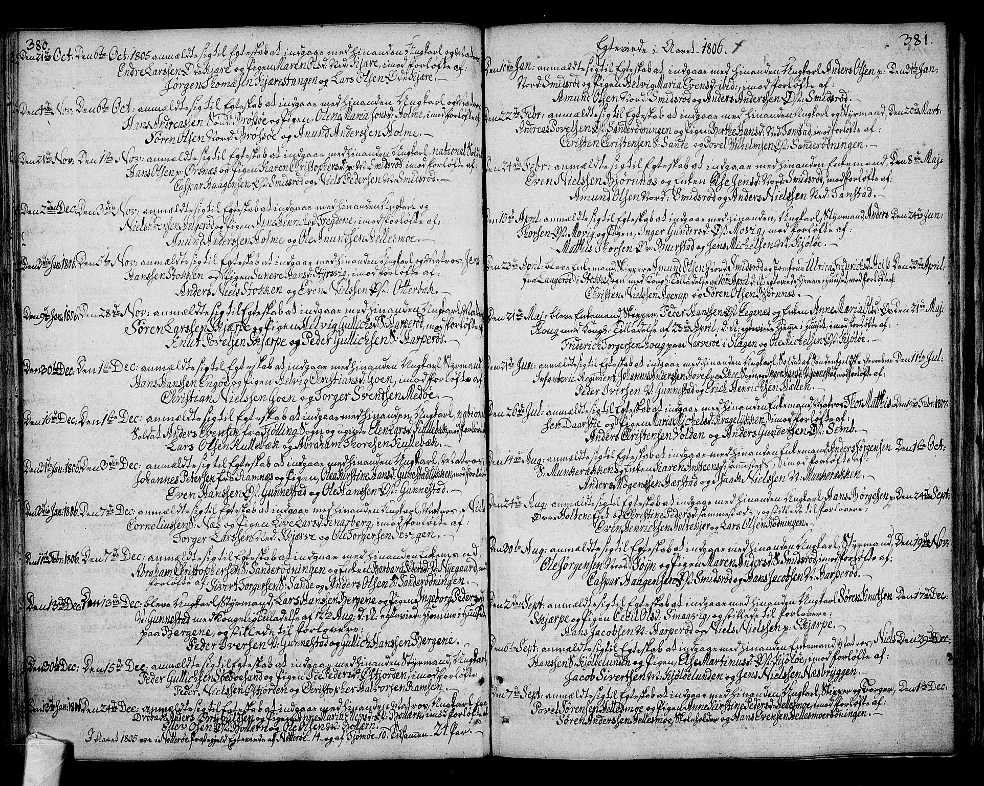 Nøtterøy kirkebøker, AV/SAKO-A-354/F/Fa/L0003: Parish register (official) no. I 3, 1791-1814, p. 380-381