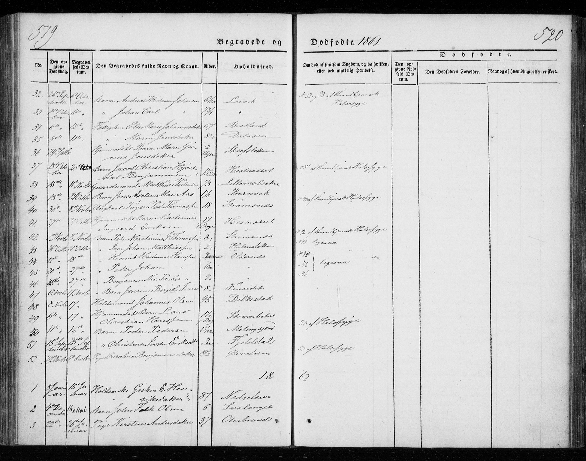 Ministerialprotokoller, klokkerbøker og fødselsregistre - Nordland, AV/SAT-A-1459/825/L0355: Parish register (official) no. 825A09, 1842-1863, p. 519-520