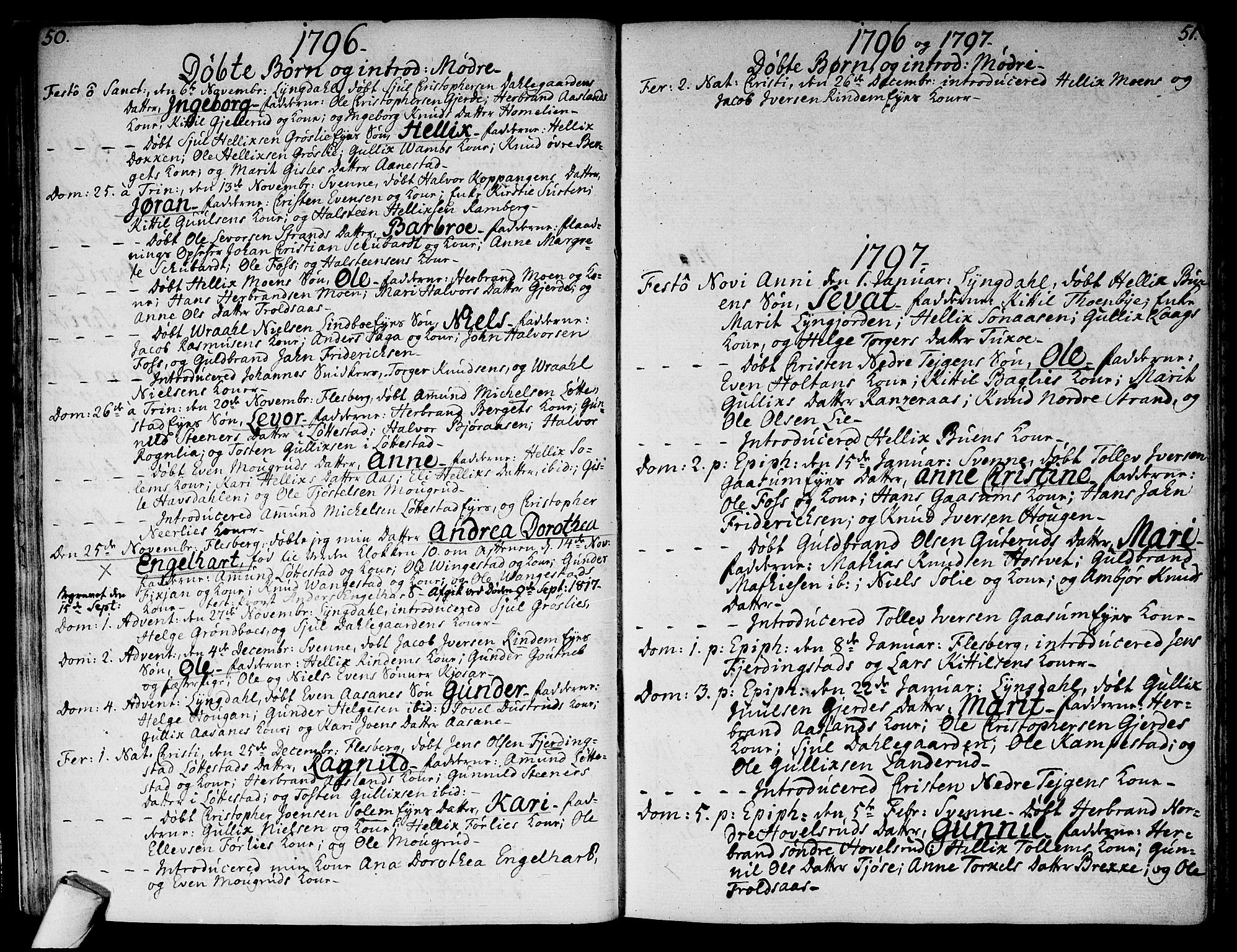 Flesberg kirkebøker, AV/SAKO-A-18/F/Fa/L0004: Parish register (official) no. I 4, 1788-1815, p. 50-51