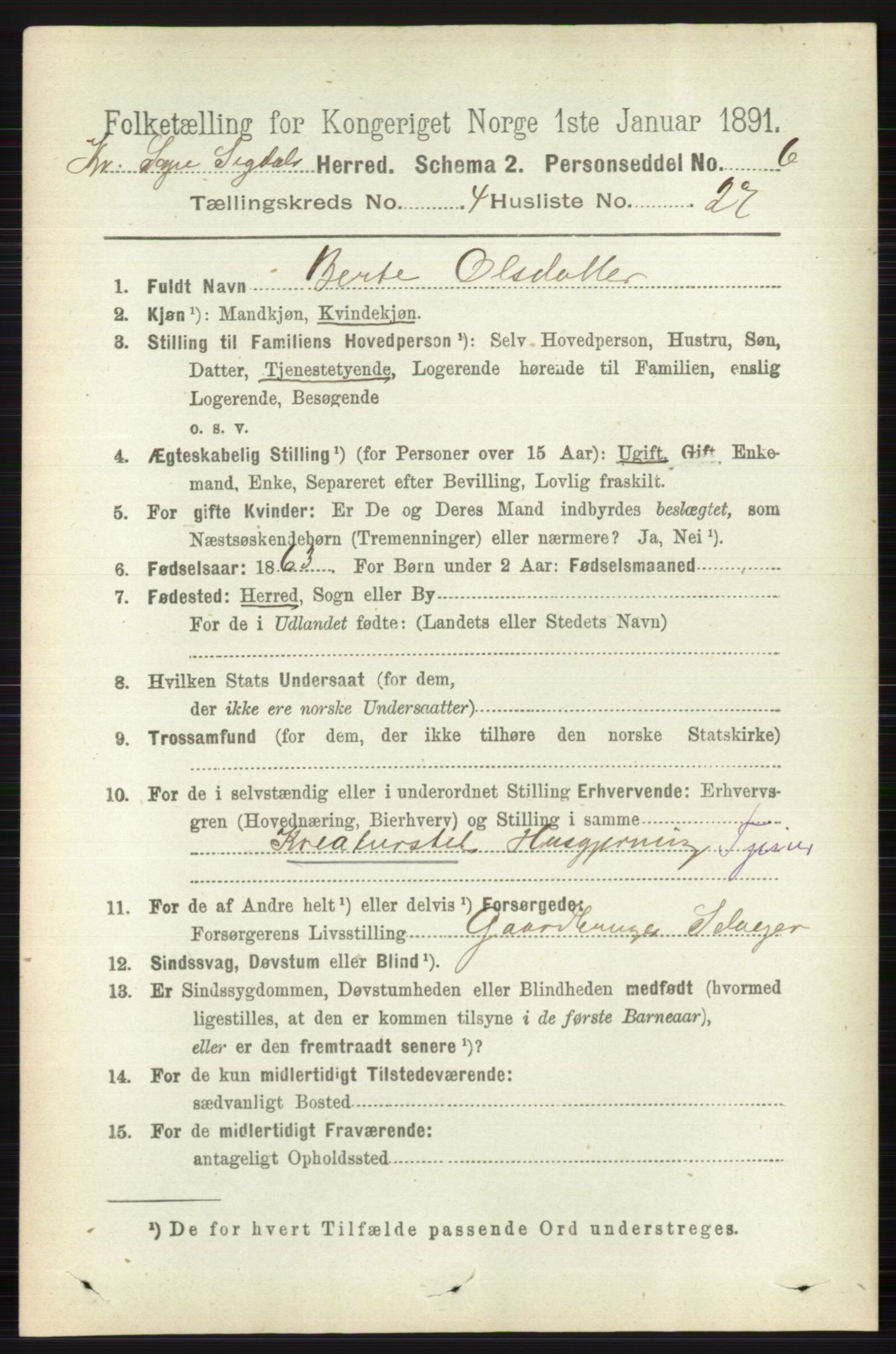 RA, 1891 census for 0621 Sigdal, 1891, p. 6178