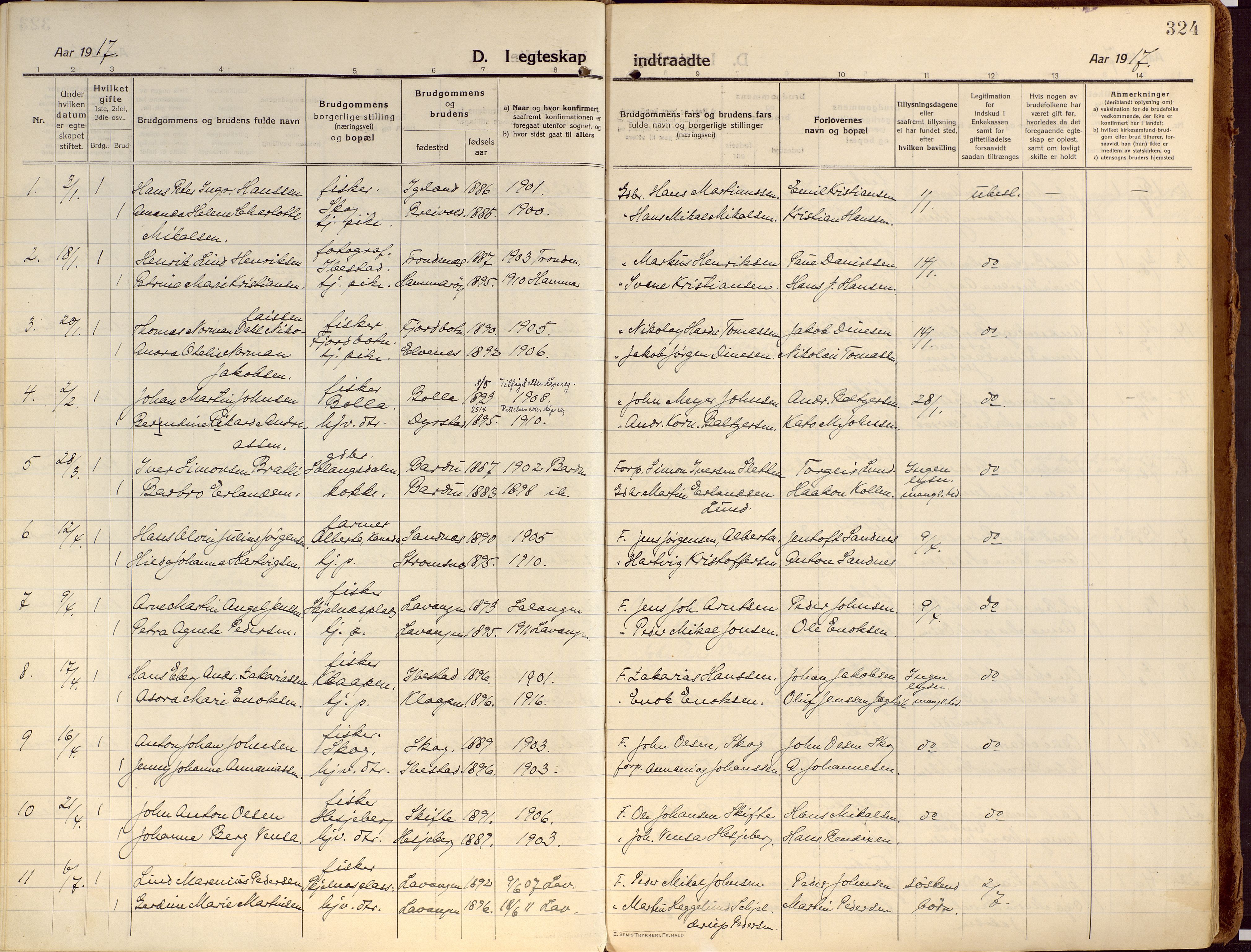Ibestad sokneprestembete, SATØ/S-0077/H/Ha/Haa/L0018kirke: Parish register (official) no. 18, 1915-1929, p. 324
