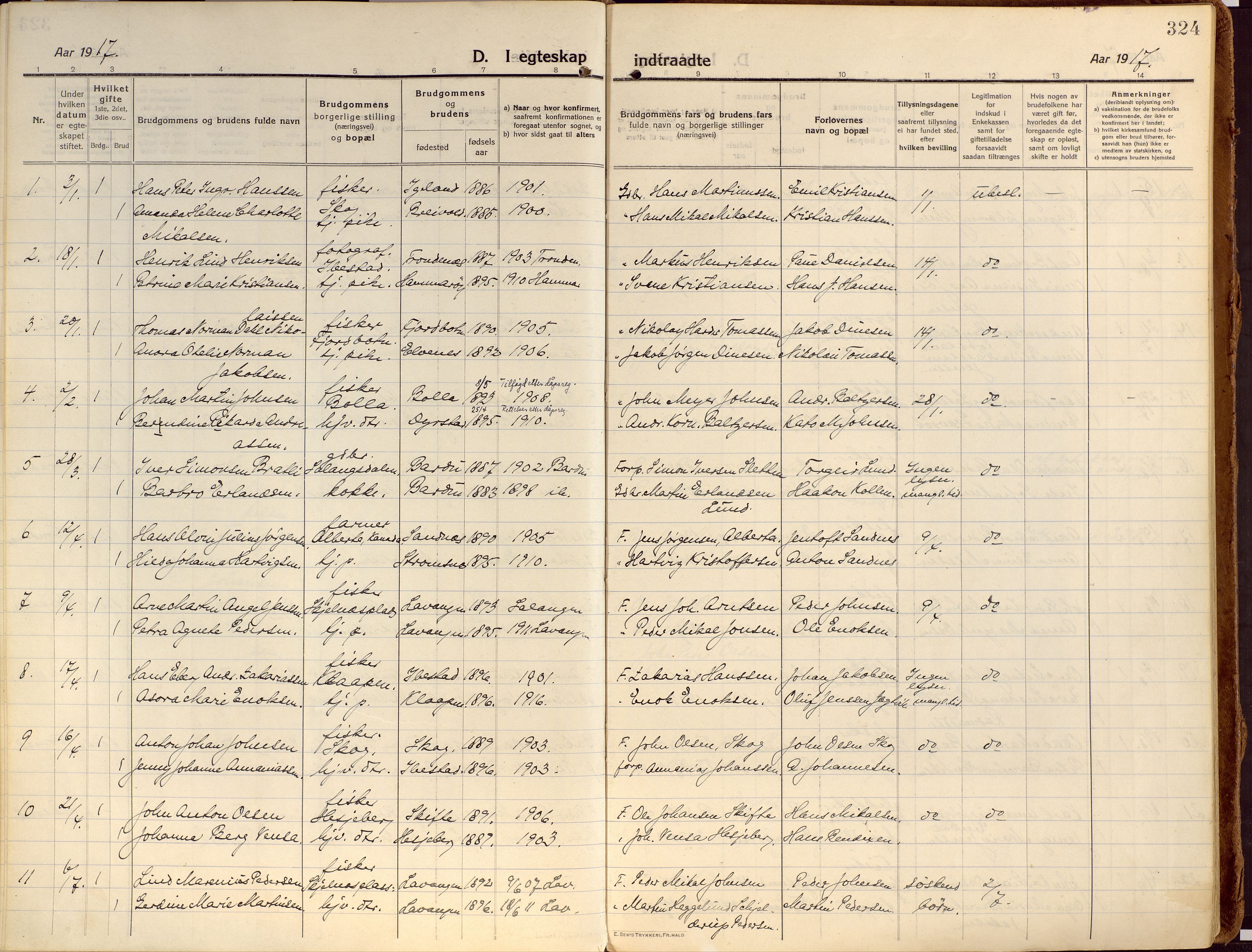 Ibestad sokneprestembete, AV/SATØ-S-0077/H/Ha/Haa/L0018kirke: Parish register (official) no. 18, 1915-1929, p. 324