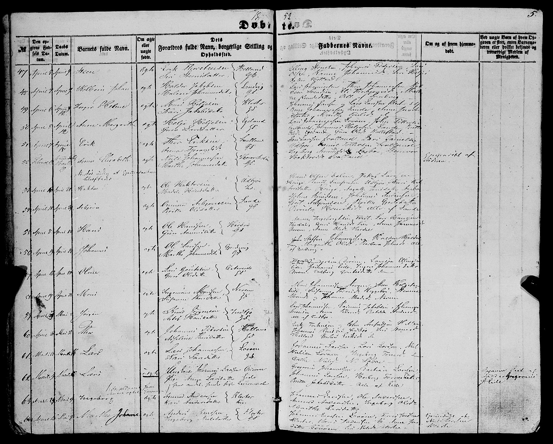 Fjelberg sokneprestembete, AV/SAB-A-75201/H/Haa: Parish register (official) no. A 7, 1851-1867, p. 5