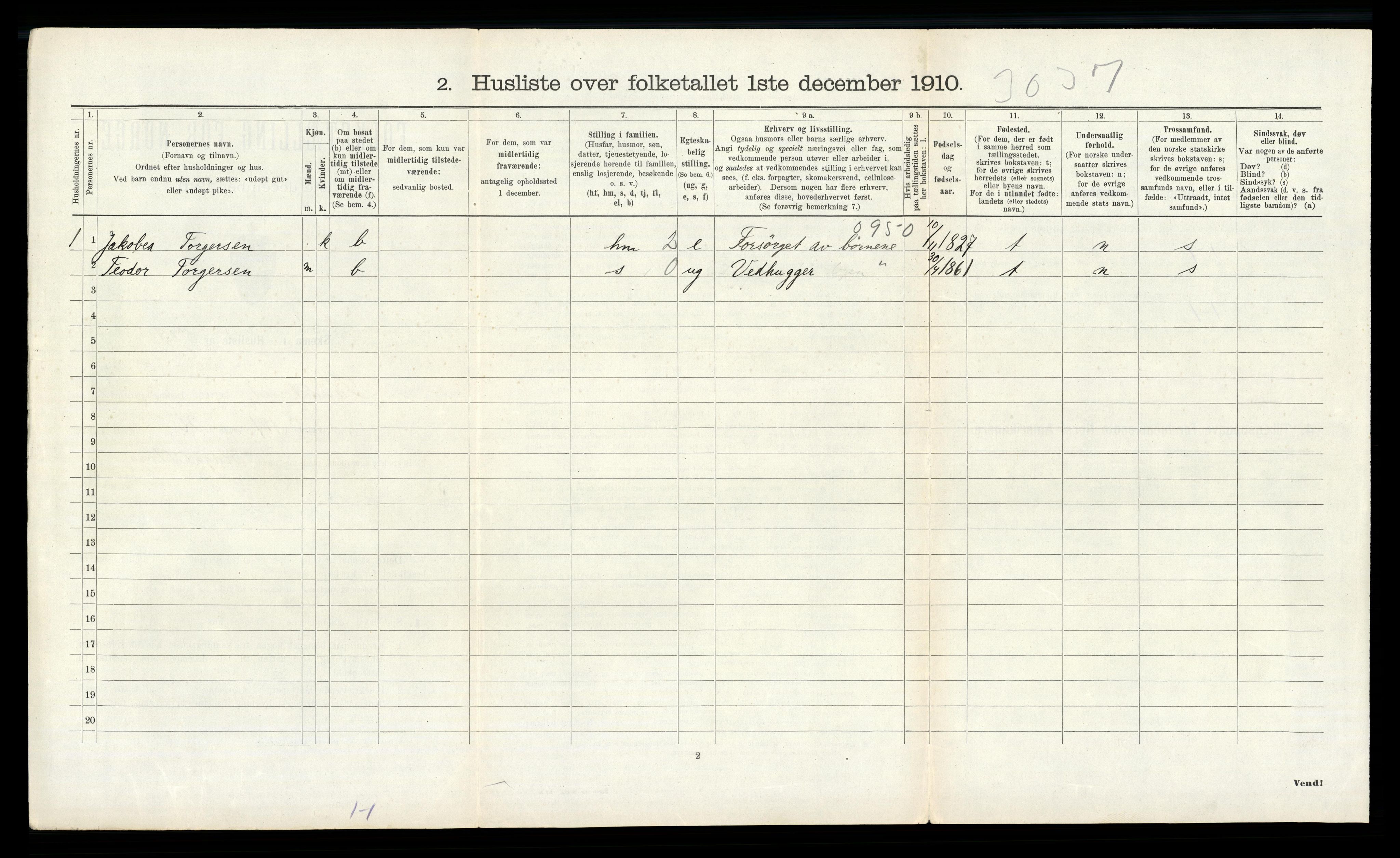 RA, 1910 census for Sandeherred, 1910, p. 378