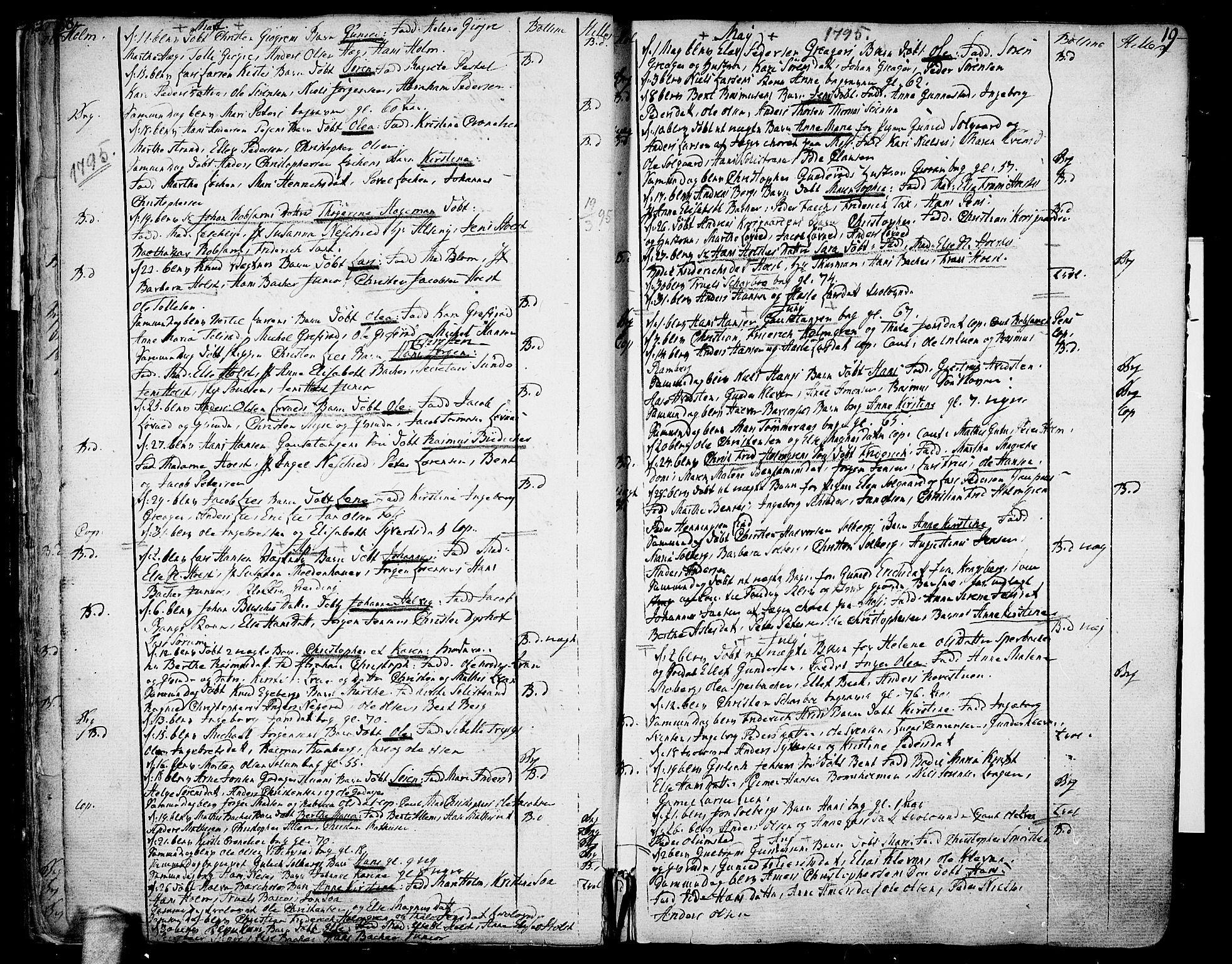 Botne kirkebøker, AV/SAKO-A-340/F/Fa/L0003: Parish register (official) no. I 3 /1, 1792-1844, p. 18-19