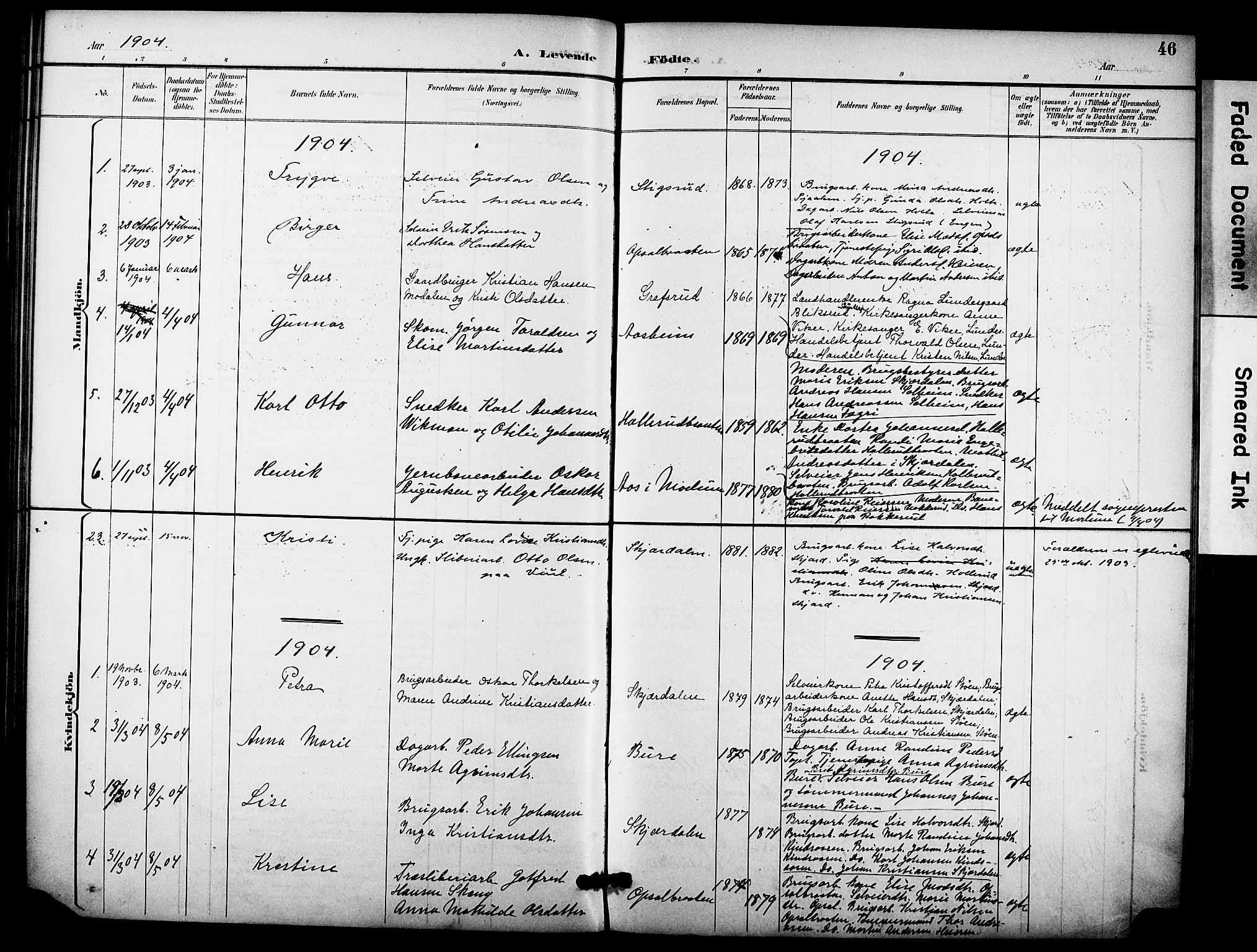 Hole kirkebøker, SAKO/A-228/F/Fb/L0002: Parish register (official) no. II 2, 1892-1906, p. 46