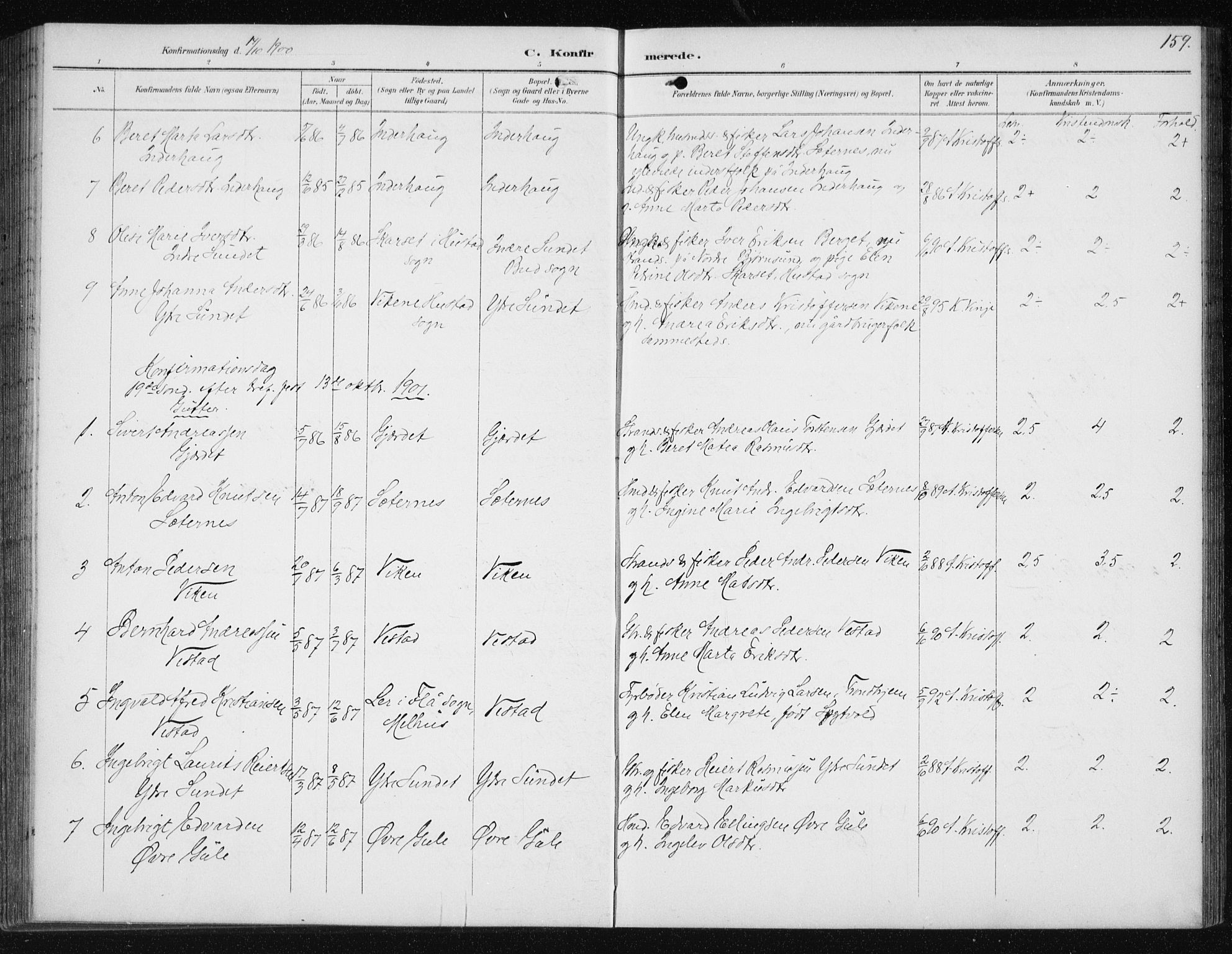 Ministerialprotokoller, klokkerbøker og fødselsregistre - Møre og Romsdal, AV/SAT-A-1454/566/L0773: Parish register (copy) no. 566C02, 1892-1909, p. 159