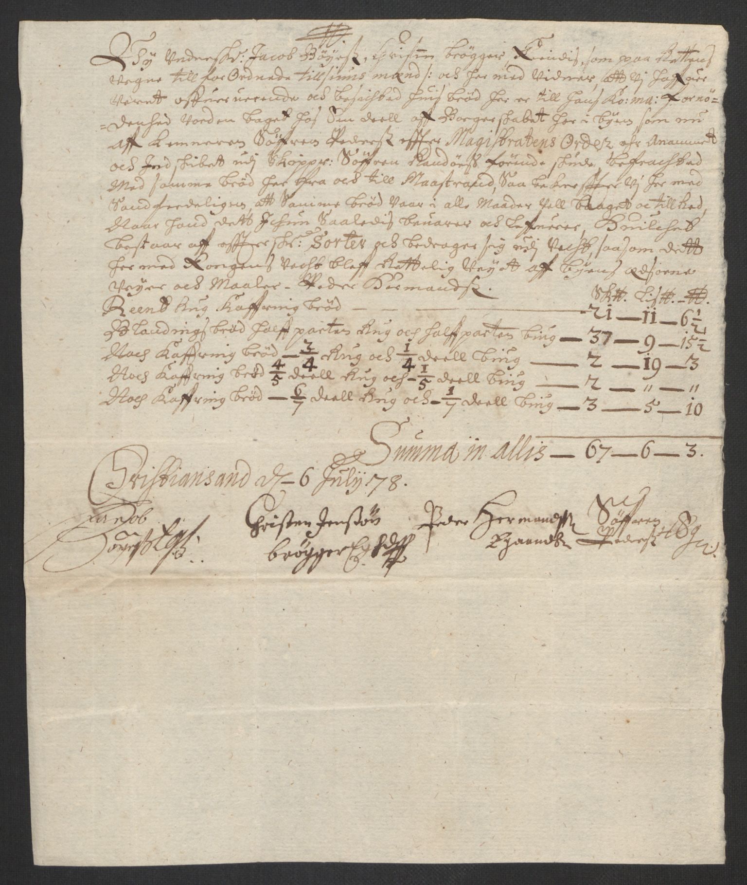 Rentekammeret inntil 1814, Reviderte regnskaper, Byregnskaper, AV/RA-EA-4066/R/Rm/L0258: [M1] Kontribusjonsregnskap, 1664-1700, p. 358