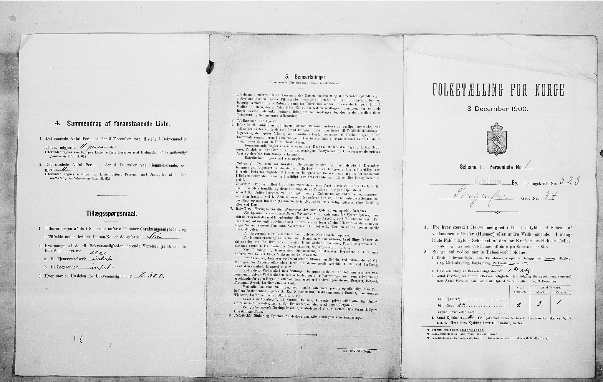 SAO, 1900 census for Kristiania, 1900, p. 88956