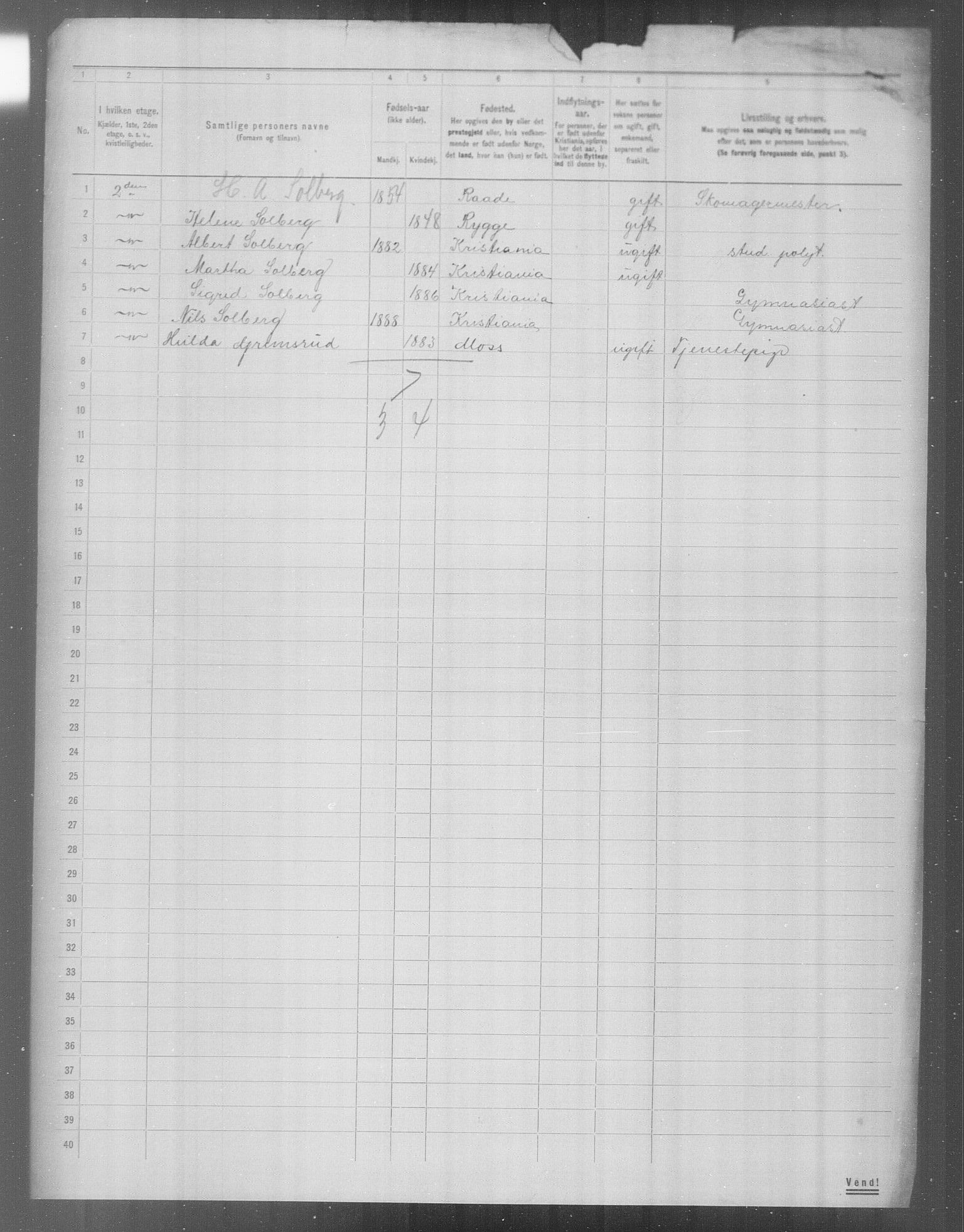 OBA, Municipal Census 1904 for Kristiania, 1904, p. 24360