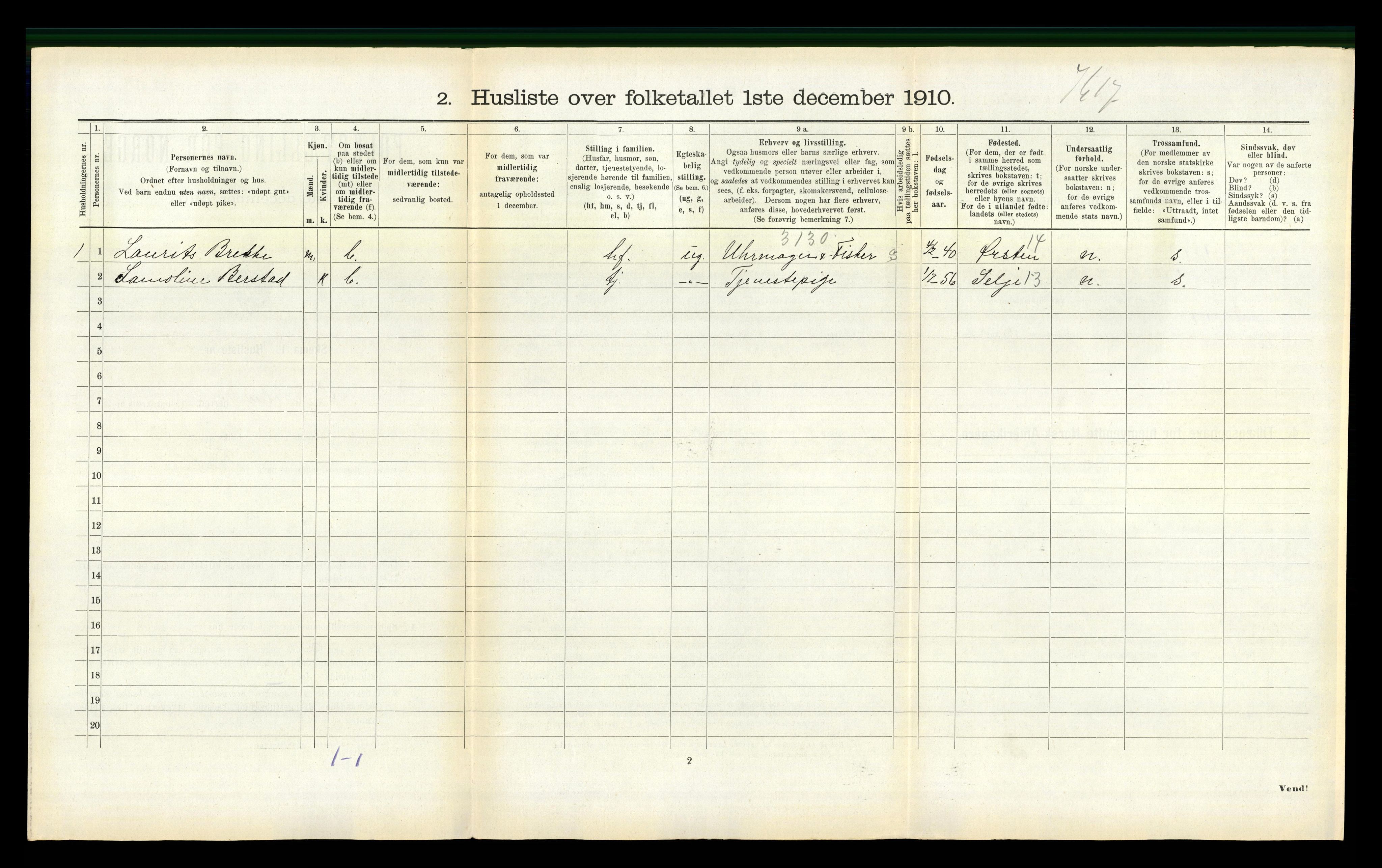 RA, 1910 census for Vanylven, 1910, p. 236