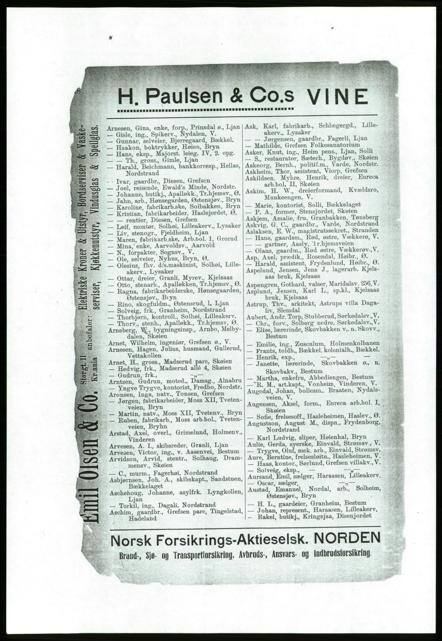 Aker adressebok/adressekalender, PUBL/001/A/001: Akers adressebok, 1916-1917, p. 18