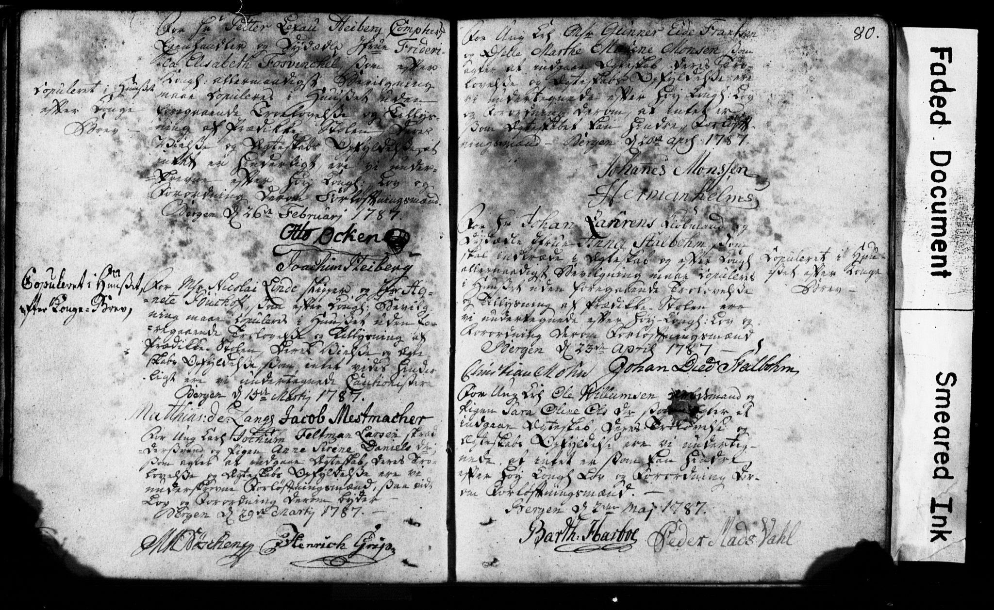 Korskirken sokneprestembete, SAB/A-76101: Best man's statements no. II.5.1, 1776-1816, p. 80