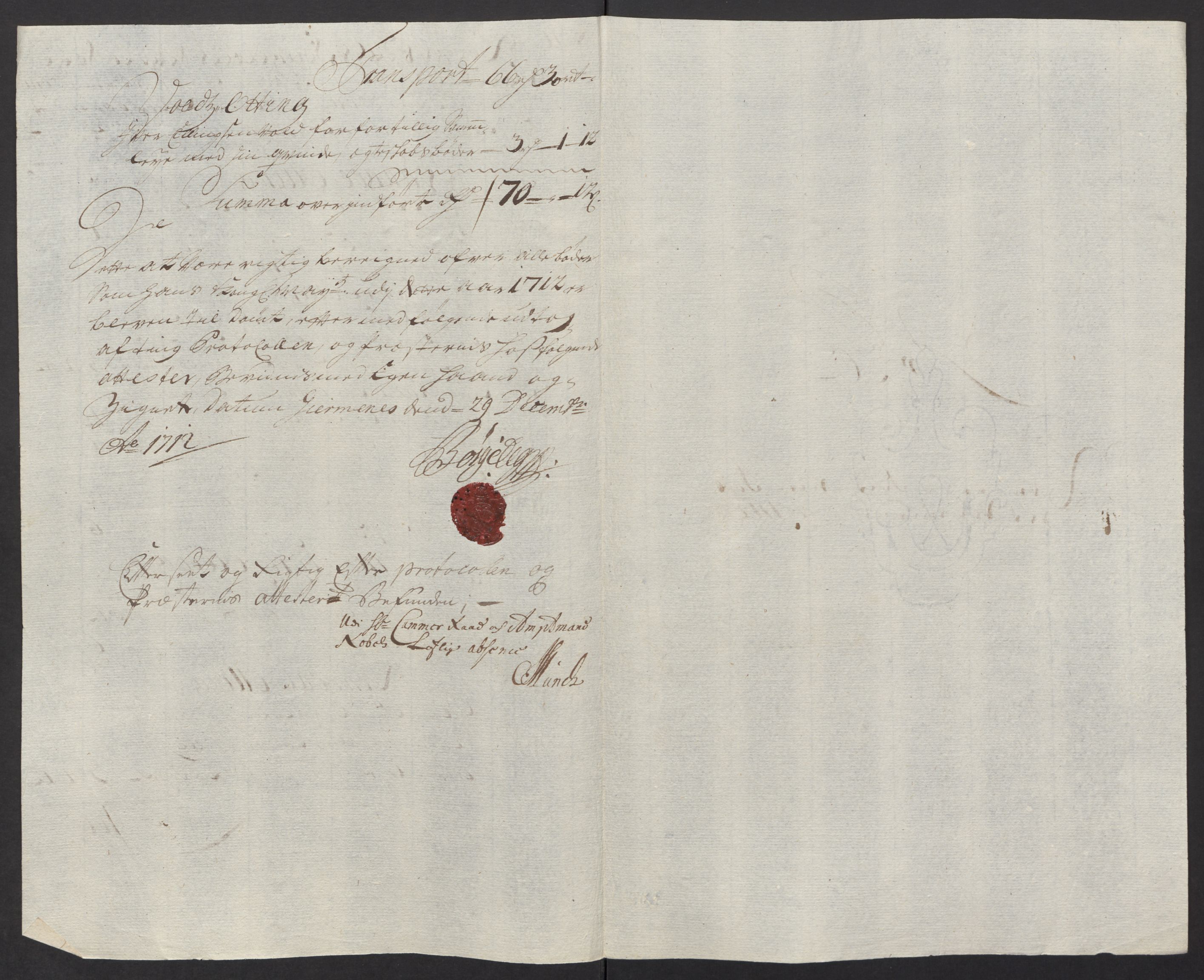 Rentekammeret inntil 1814, Reviderte regnskaper, Fogderegnskap, AV/RA-EA-4092/R55/L3661: Fogderegnskap Romsdal, 1712, p. 163