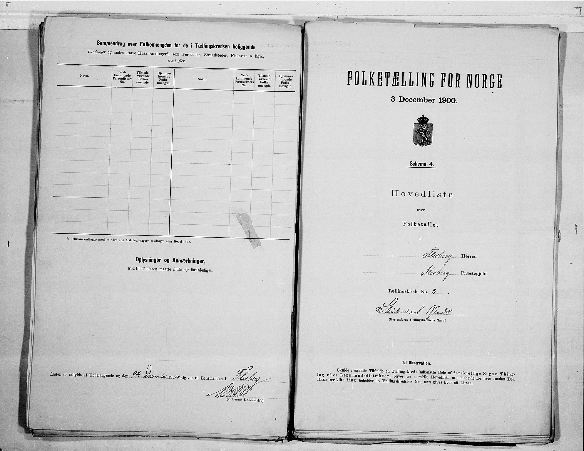 RA, 1900 census for Flesberg, 1900, p. 8