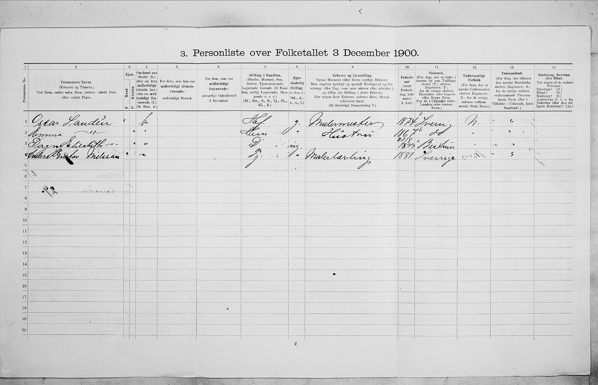 SAO, 1900 census for Kristiania, 1900, p. 70441