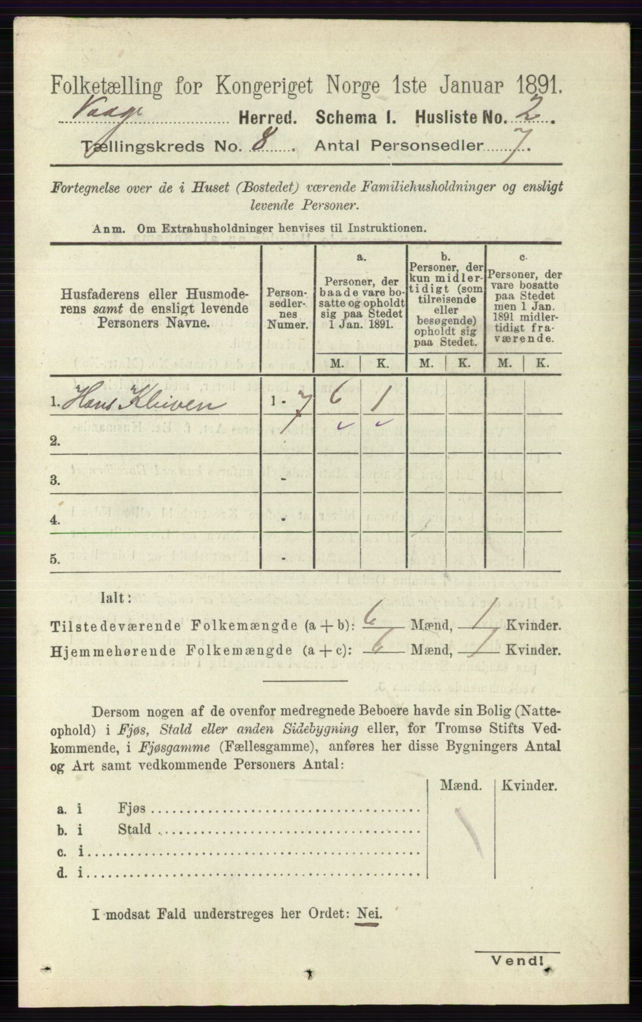 RA, 1891 census for 0515 Vågå, 1891, p. 4792