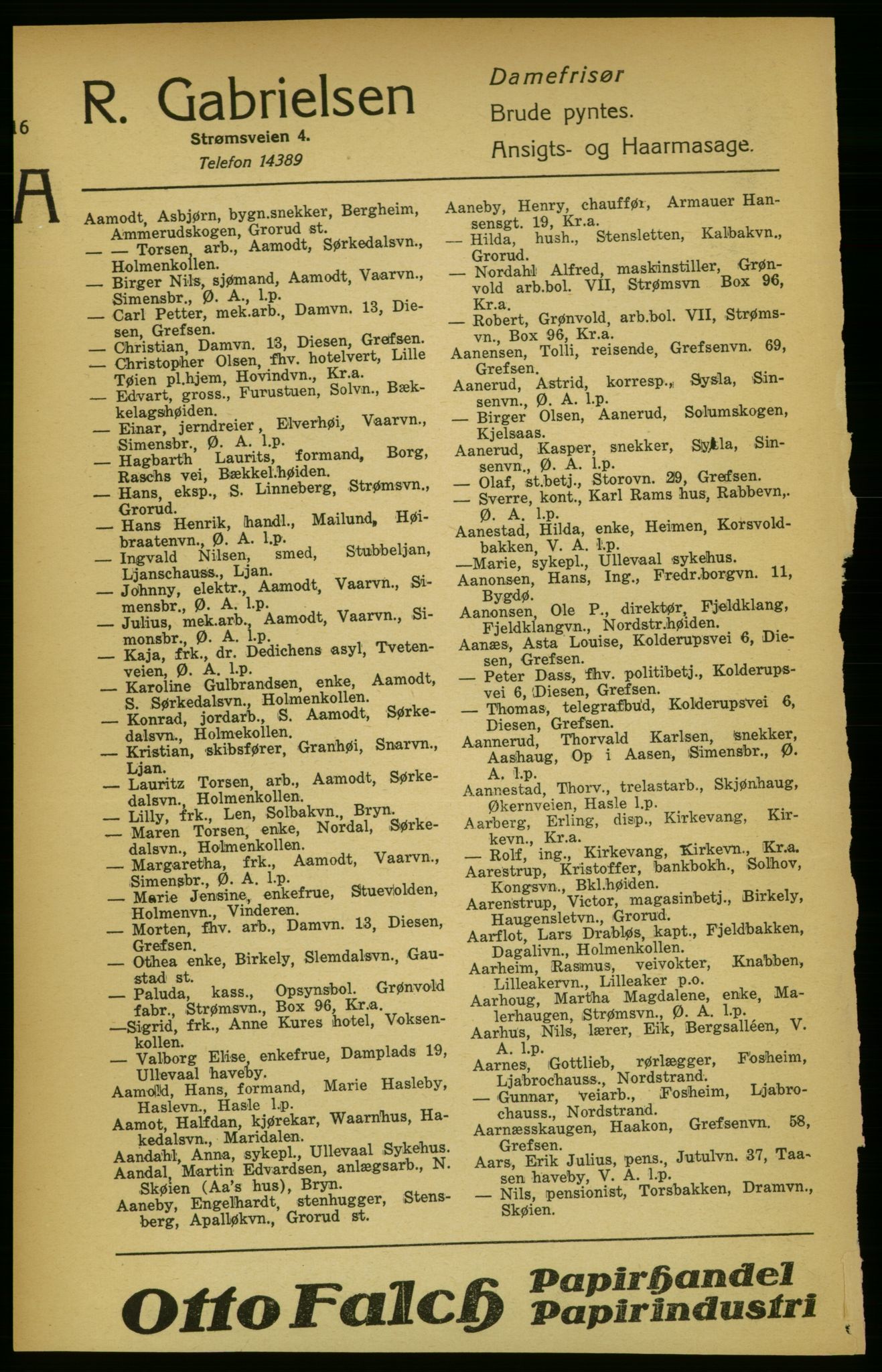 Aker adressebok/adressekalender, PUBL/001/A/003: Akers adressekalender, 1924-1925, p. 16